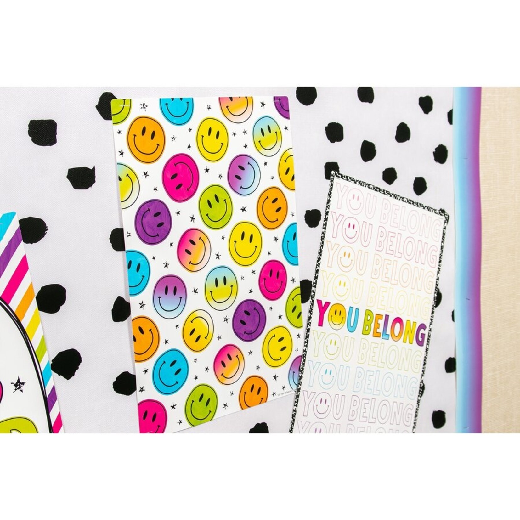 TEACHER CREATED RESOURCES Black Painted Dots on White Better Than Paper Bulletin Board Roll