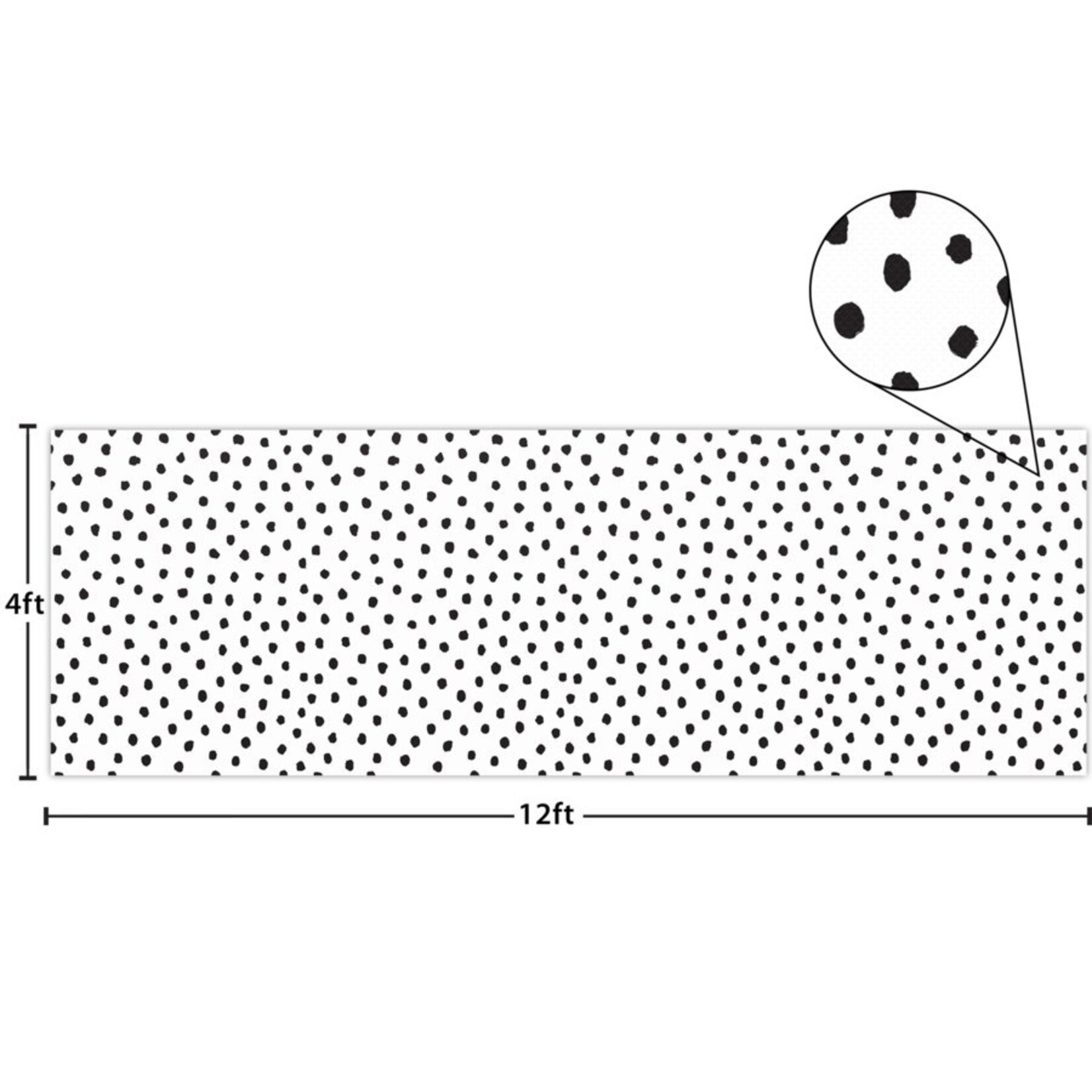 TEACHER CREATED RESOURCES Black Painted Dots on White Better Than Paper Bulletin Board Roll