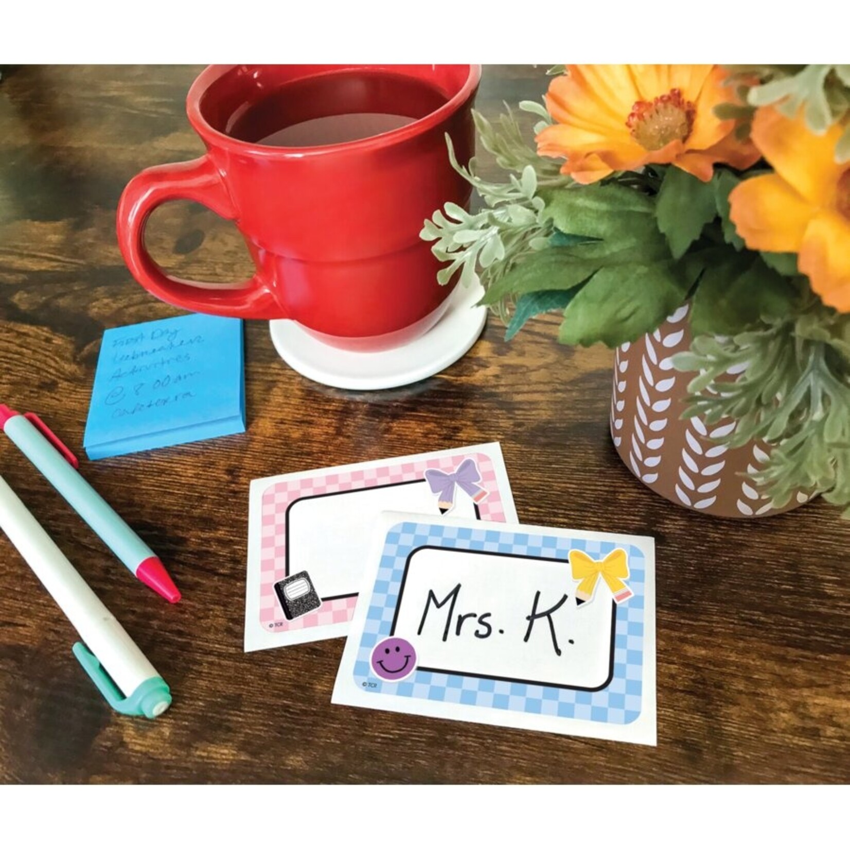 TEACHER CREATED RESOURCES Cool for School Checkers Name Tags/Labels - Multi-Pack