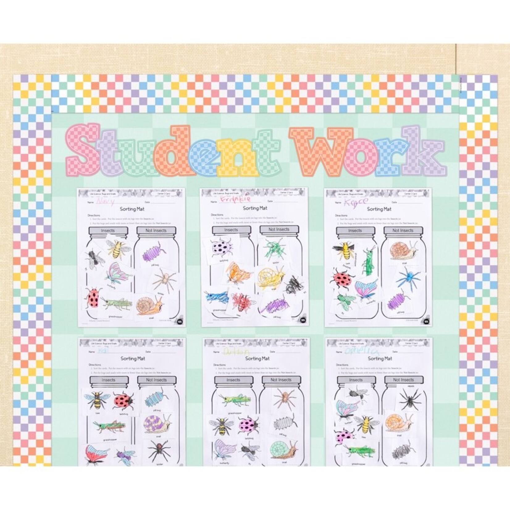 TEACHER CREATED RESOURCES Cool for School Checkers 4" Bold Block Letters Combo Pack