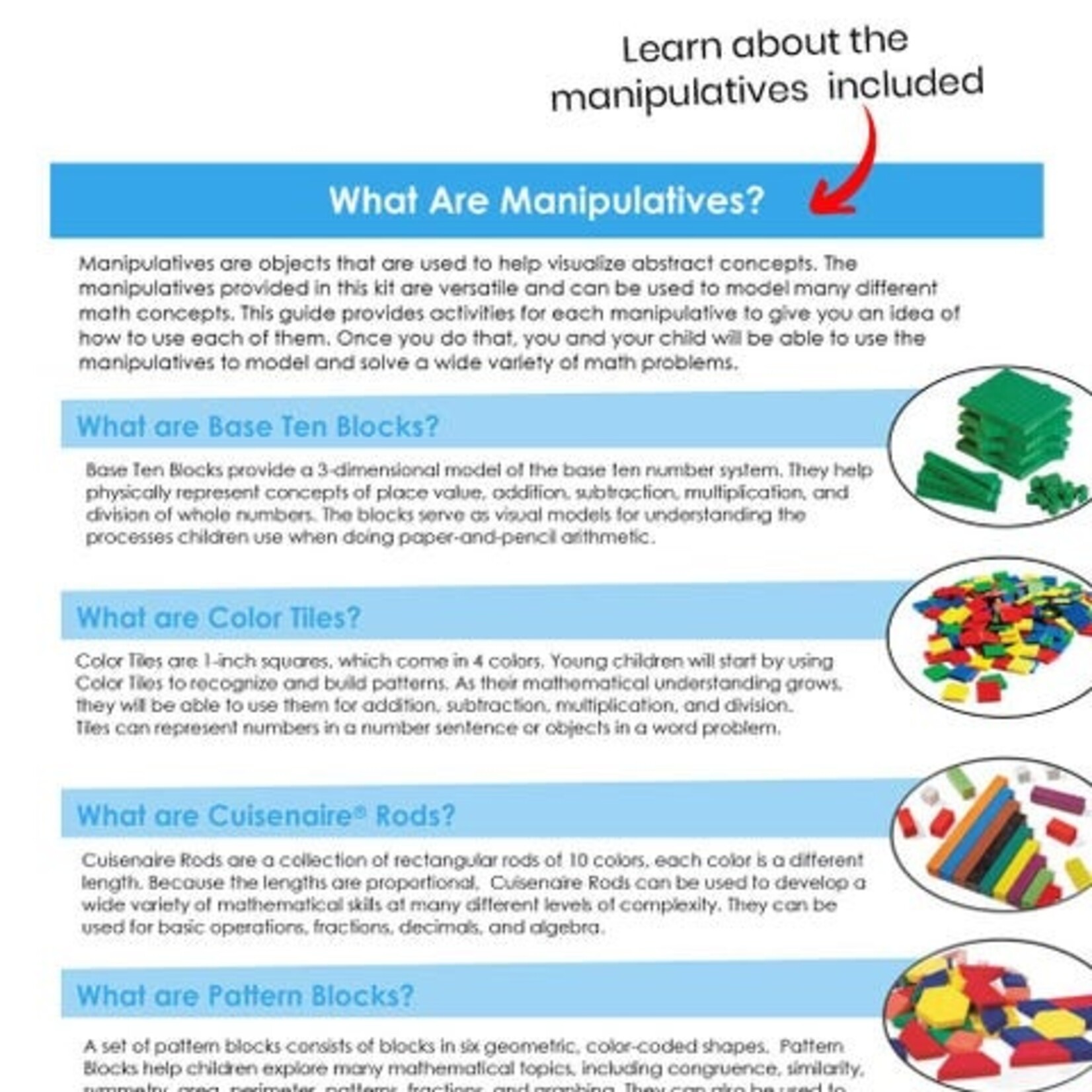 Take-Home Manipulative Kit, Grades K-2