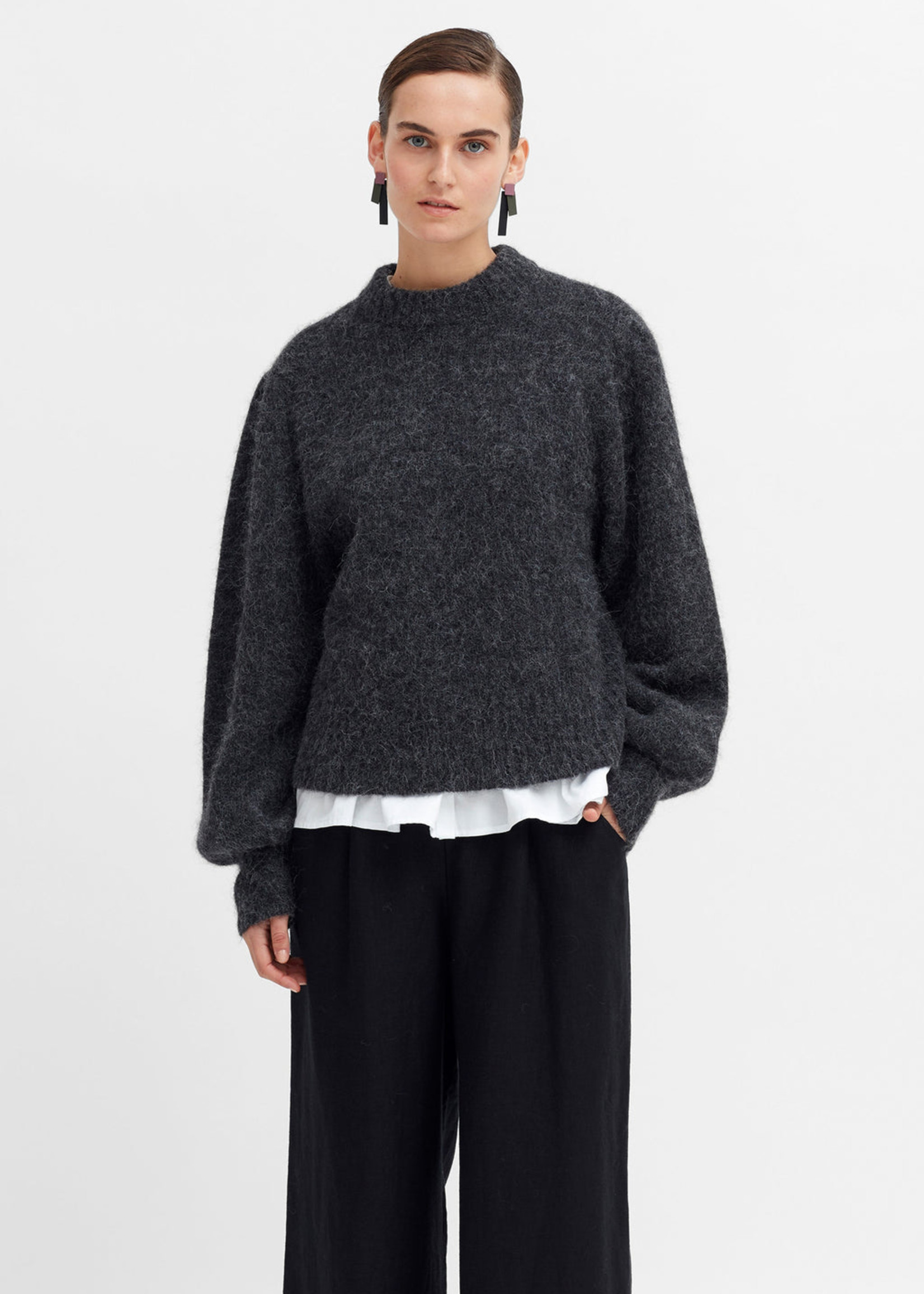 ELK THE LABEL Spikkel Sweater Charcoal Melange