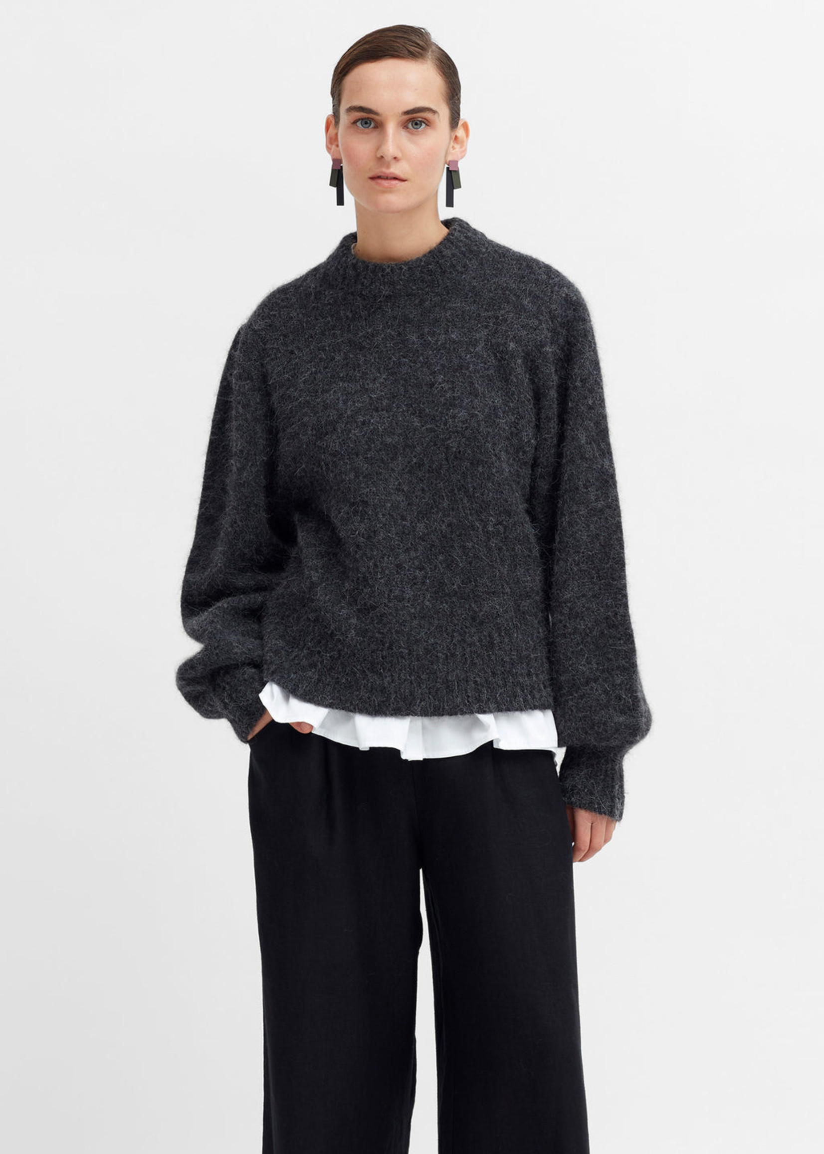 ELK THE LABEL Spikkel Sweater Charcoal Melange