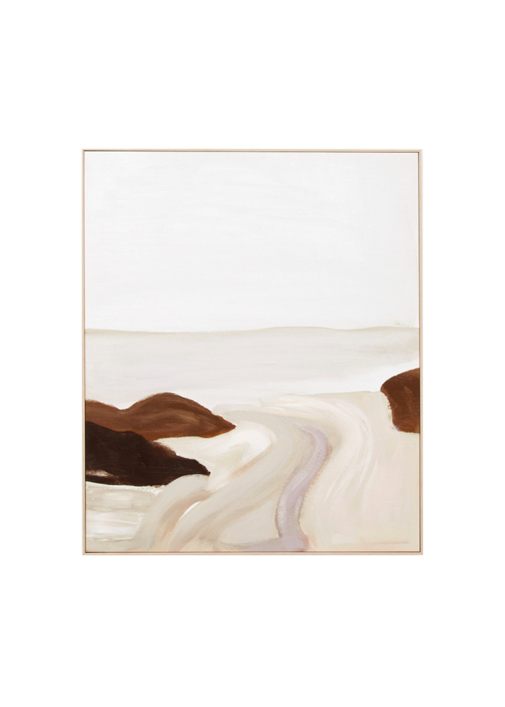 Hazy Horizon Sand Framed Canvas