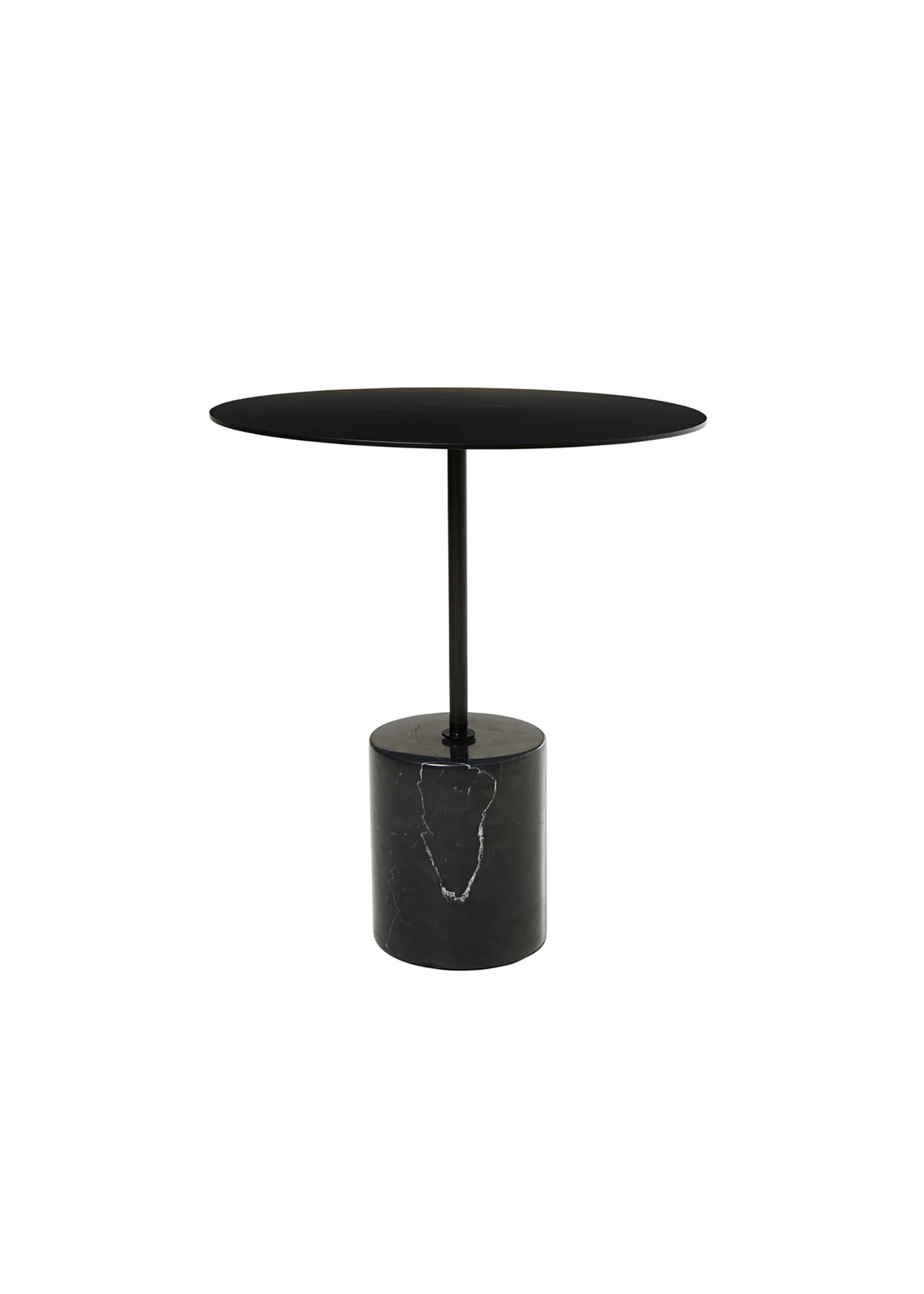 Suri Black Side Table with Marble Base