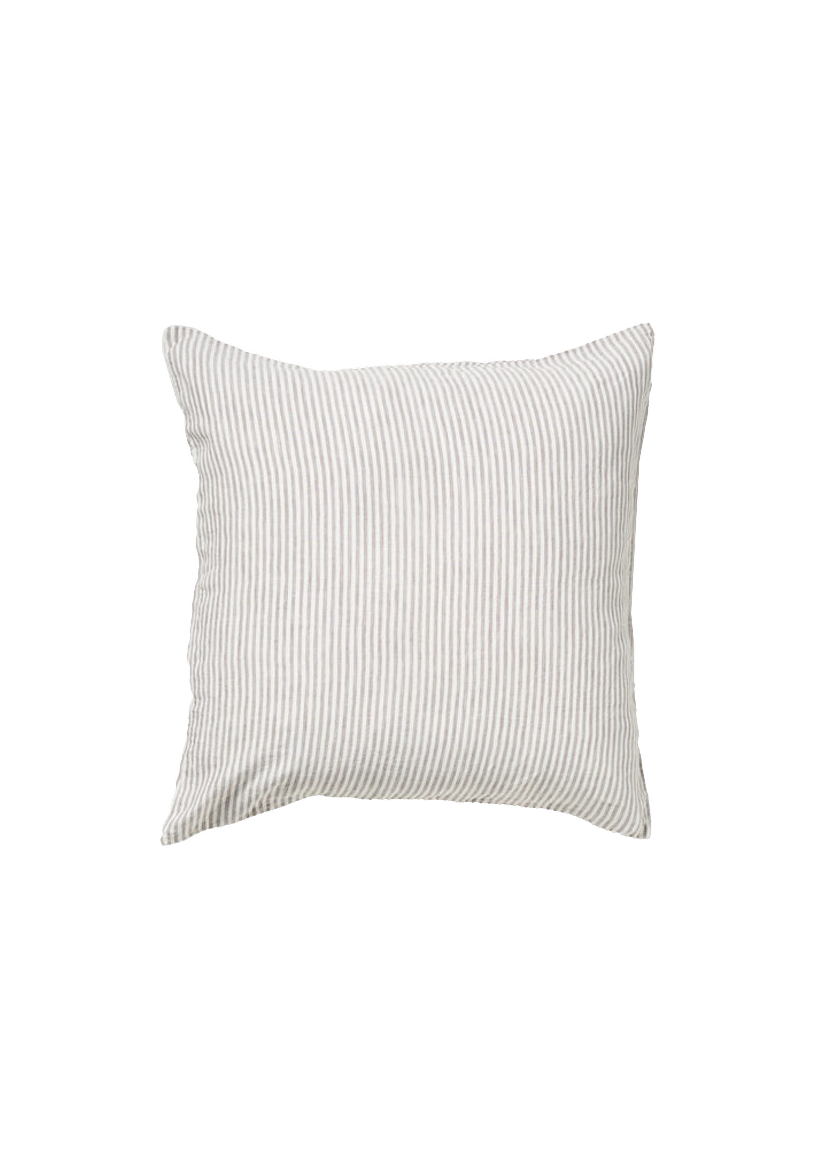 Linen Pillowslip in Grey & White Stripe