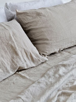 Linen Fitted Sheet in Dove Grey