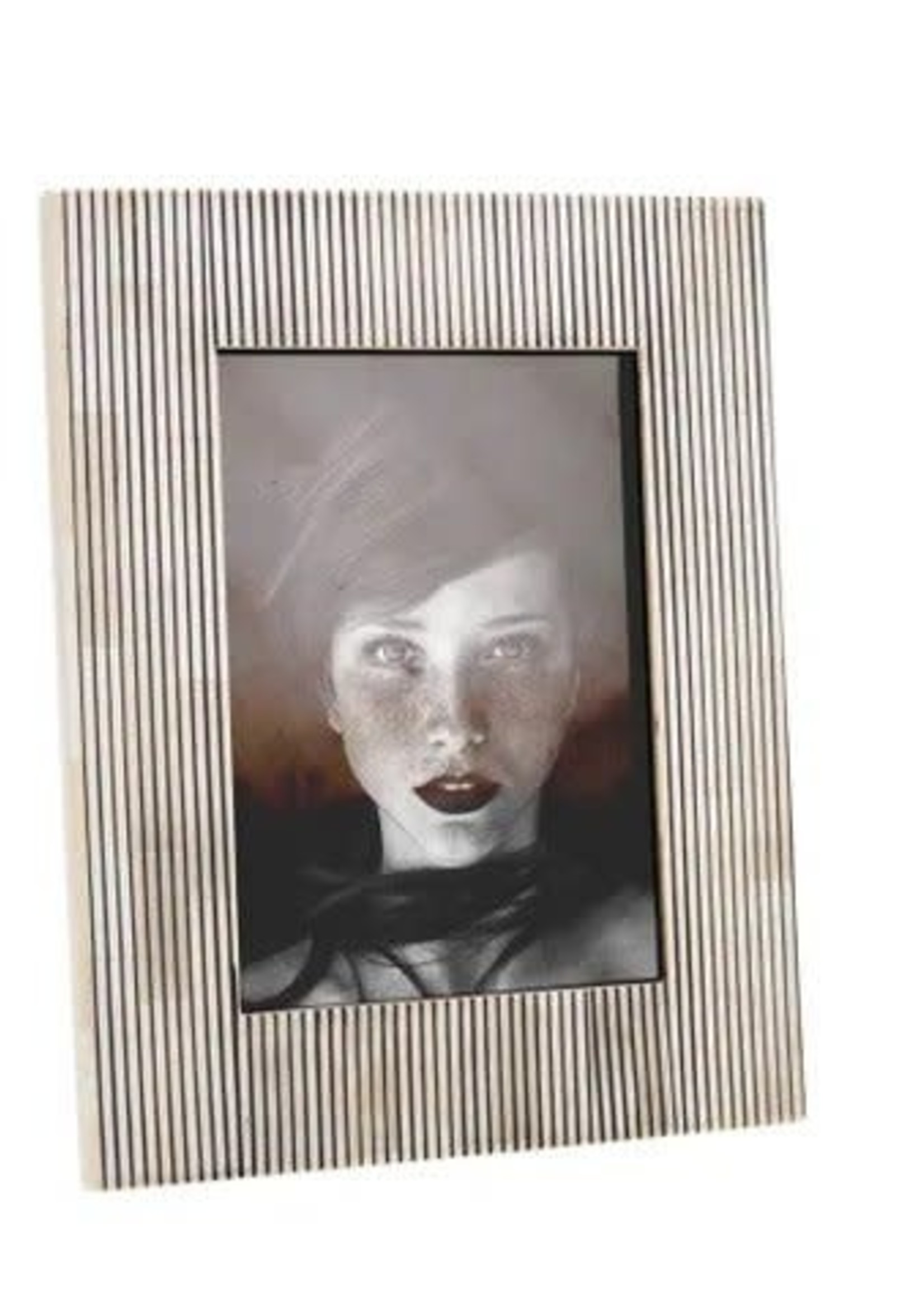 Pin Stripe White & Black Bone Frame - 5x7