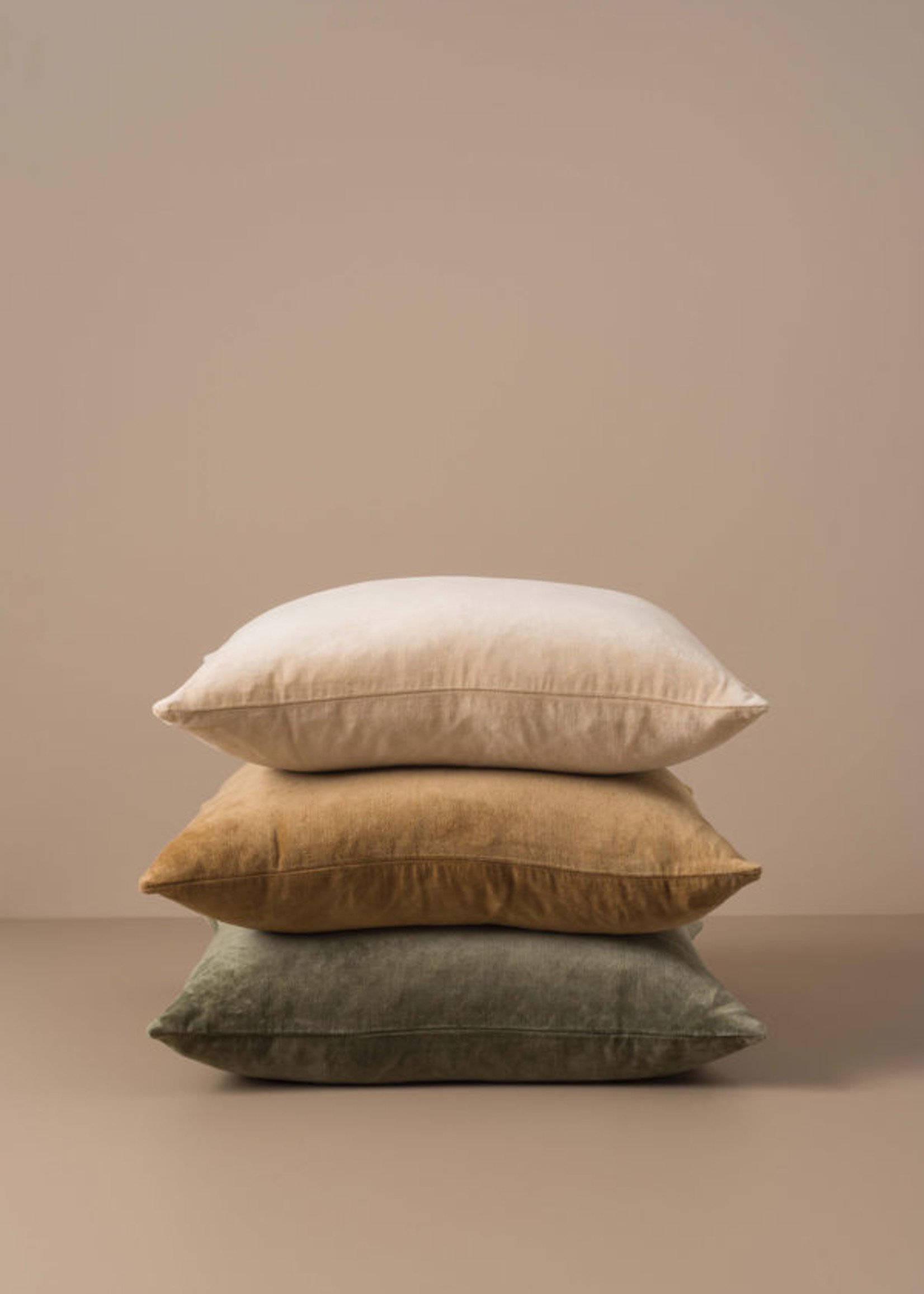 Cotton Velvet Cushion  Sage 55x55cm