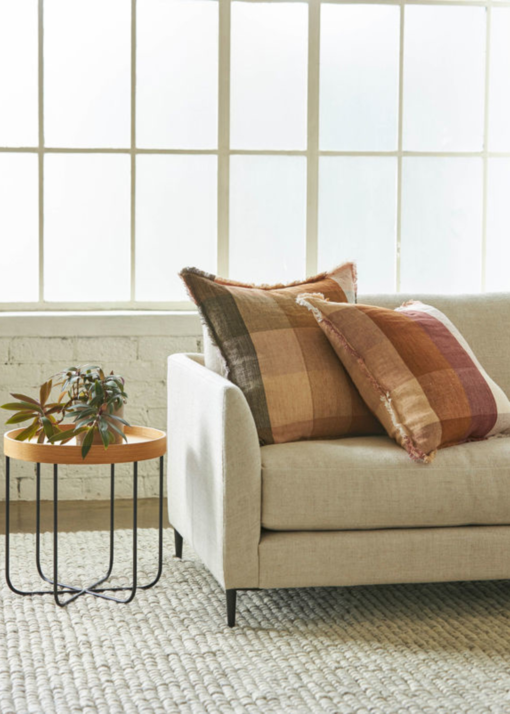 Casa Linen Cushion Cover Rose/Multi 55x55cm