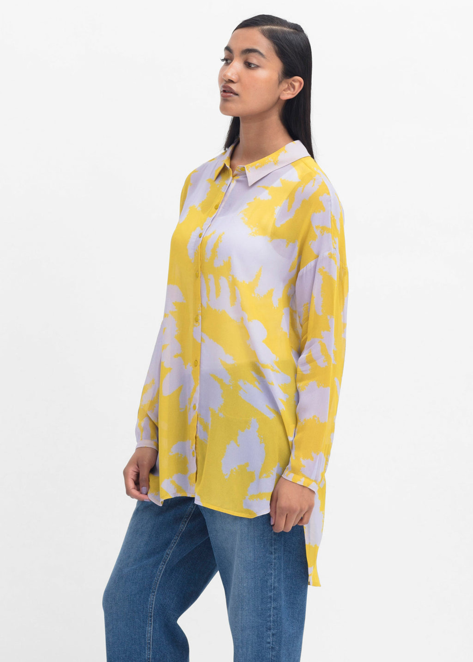 ELK Ravnen Sheer Shirt Saffron Naemi Print