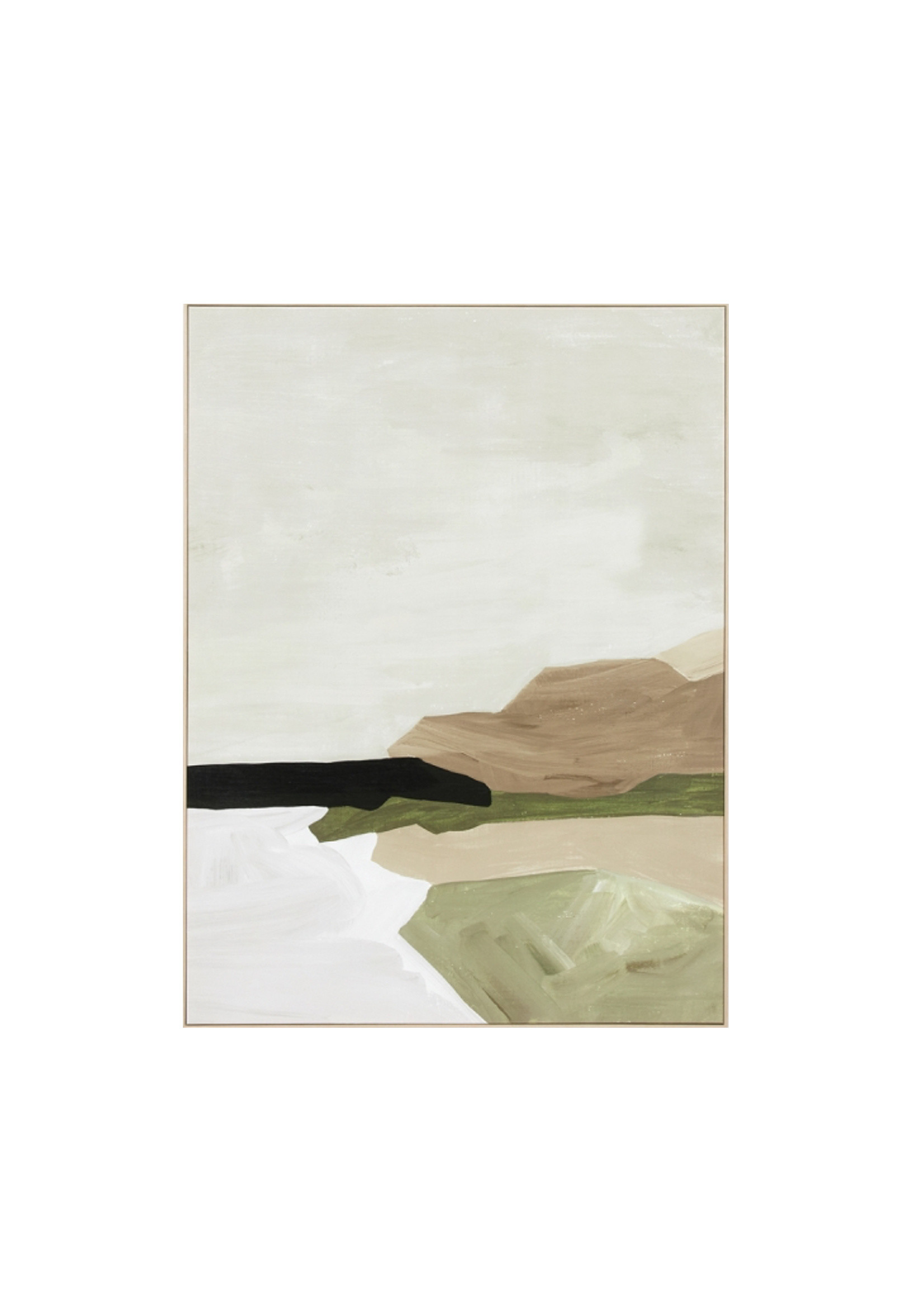 Tranquil Coastline Olive Framed Canvas