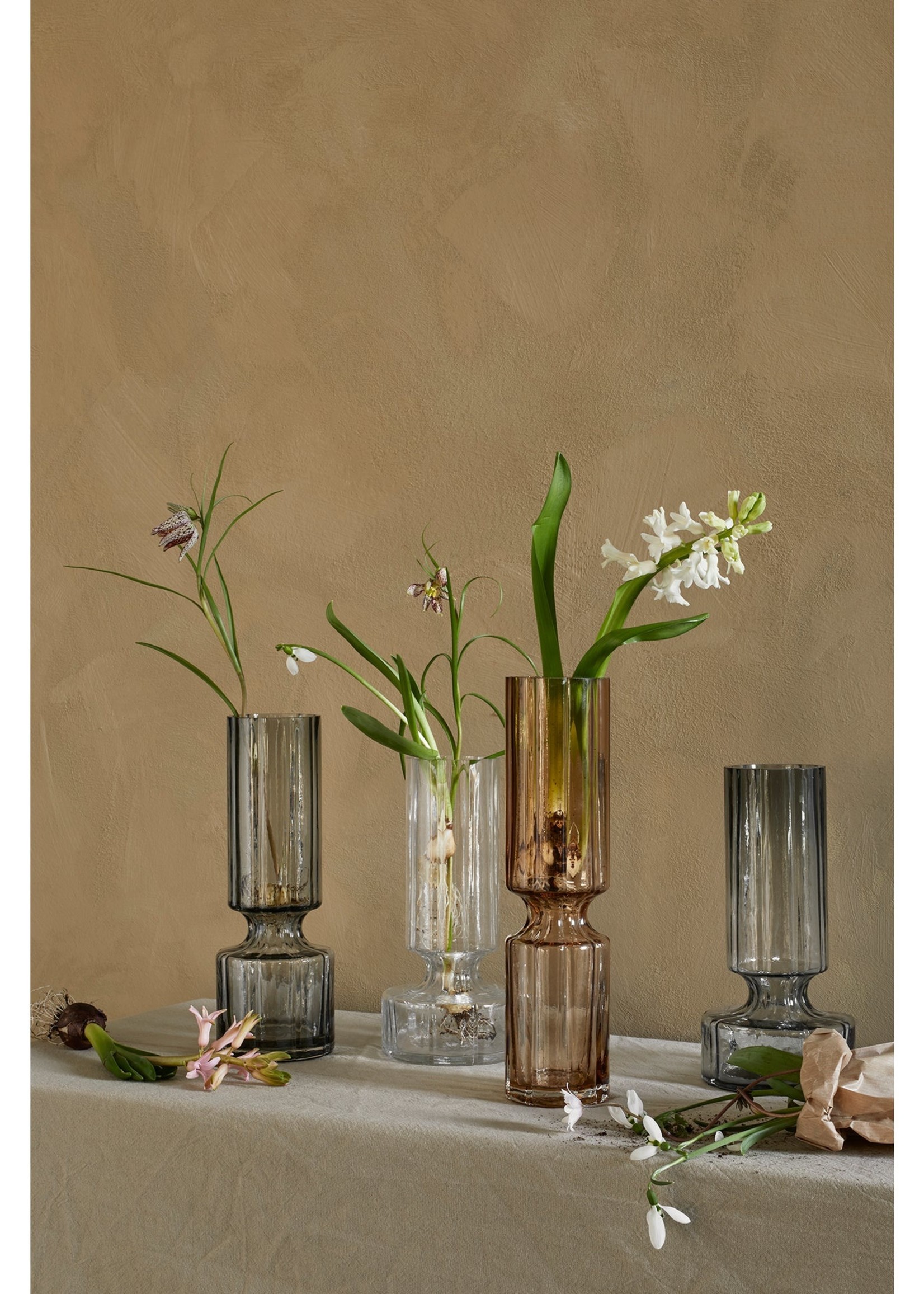 Broste Hyacinth Medium Vase in Smoked Pearl