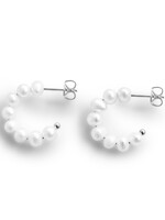 BIANKO Nuvola Small Pearl Hoops Silver