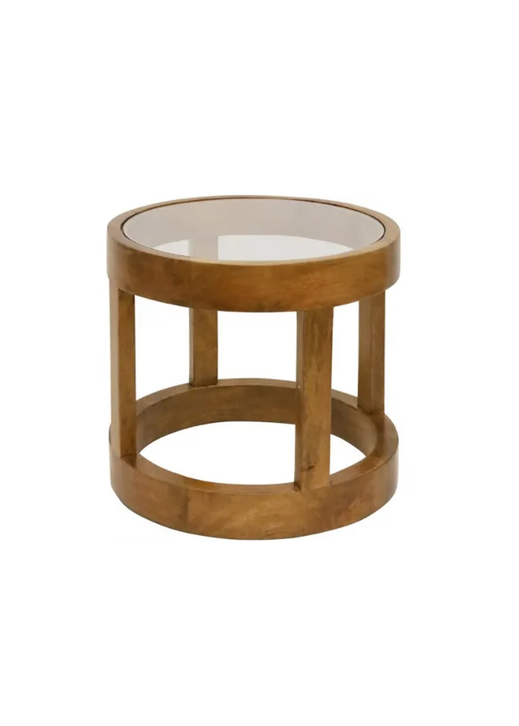 Horatio Glass Top Side Table Natural