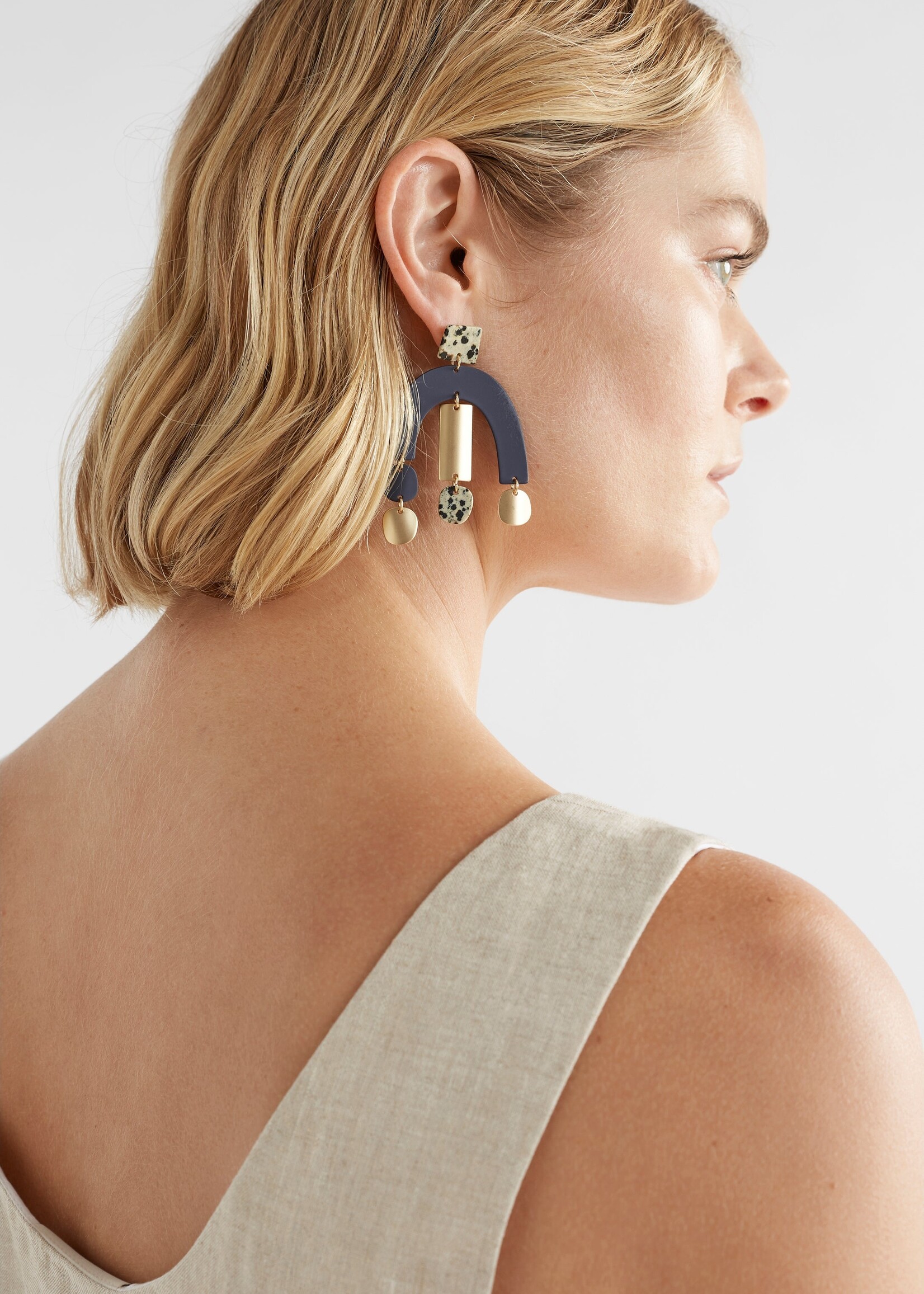 Maddi Drop Earring Steel Blue