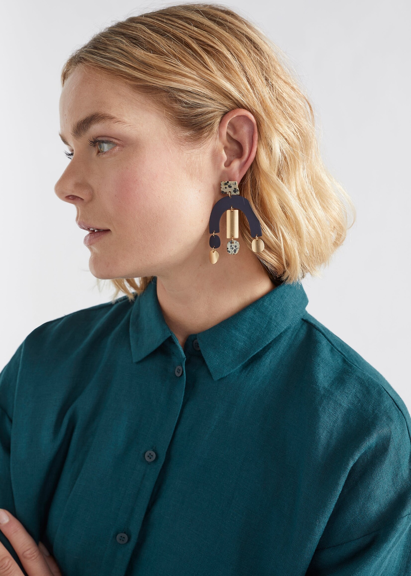 Maddi Drop Earring Steel Blue