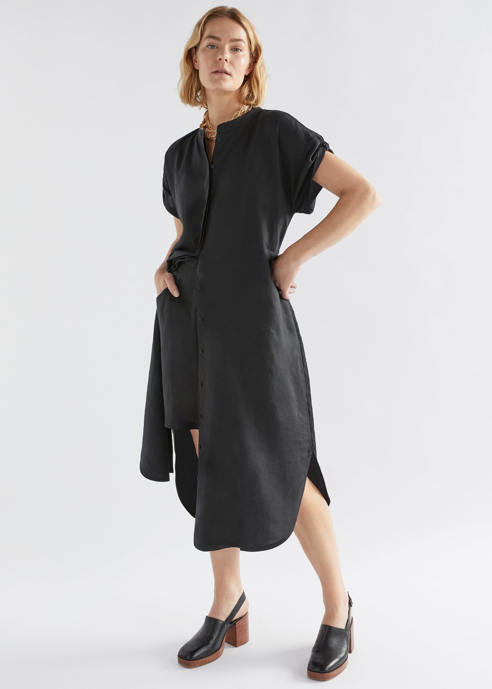 Neza Shirt Dress Black