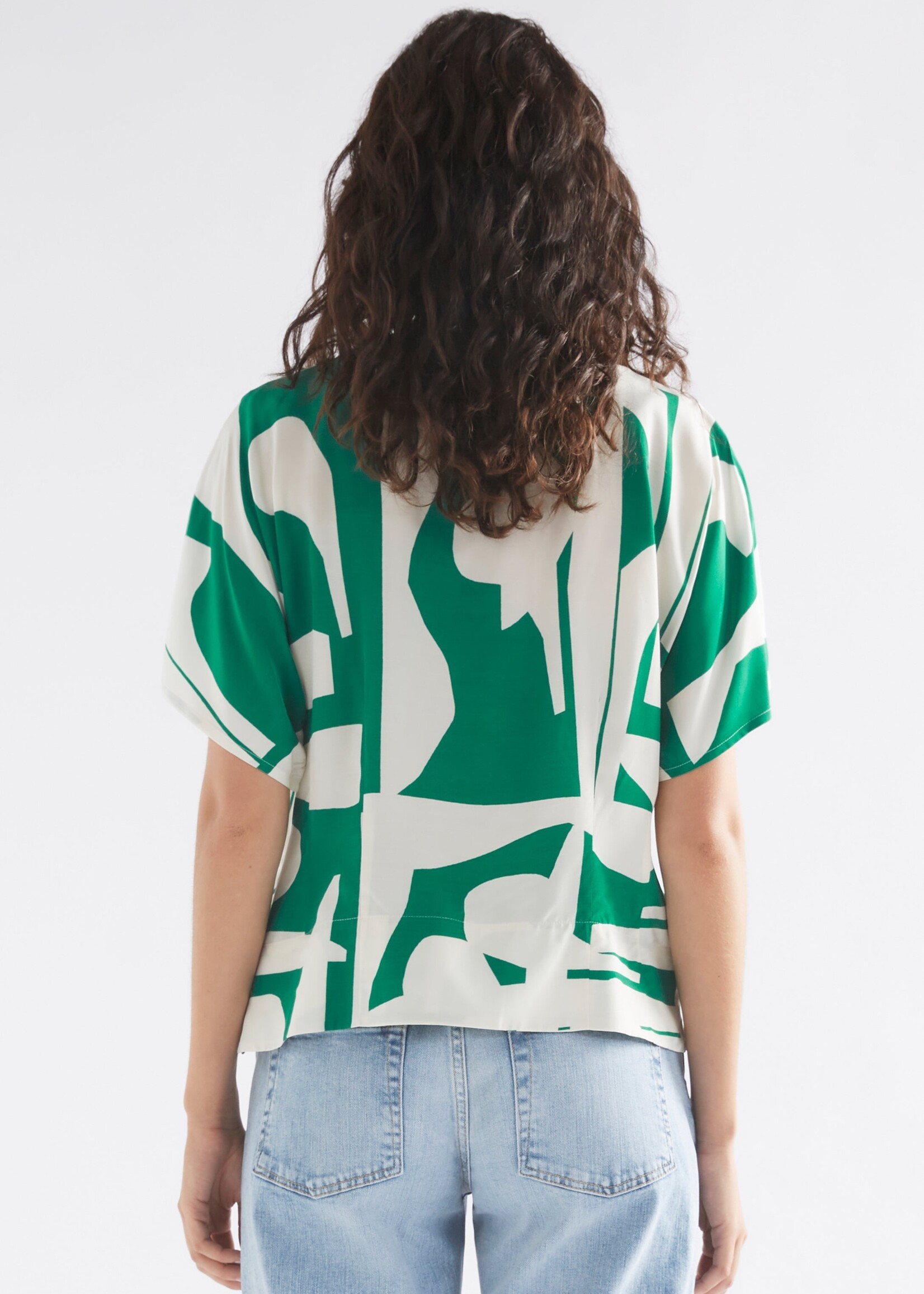 Hanne Top Green Braque Print