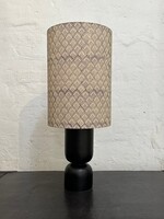 Feather/Black Lamp Limited Edition  lamp hand printed fabric 73cm