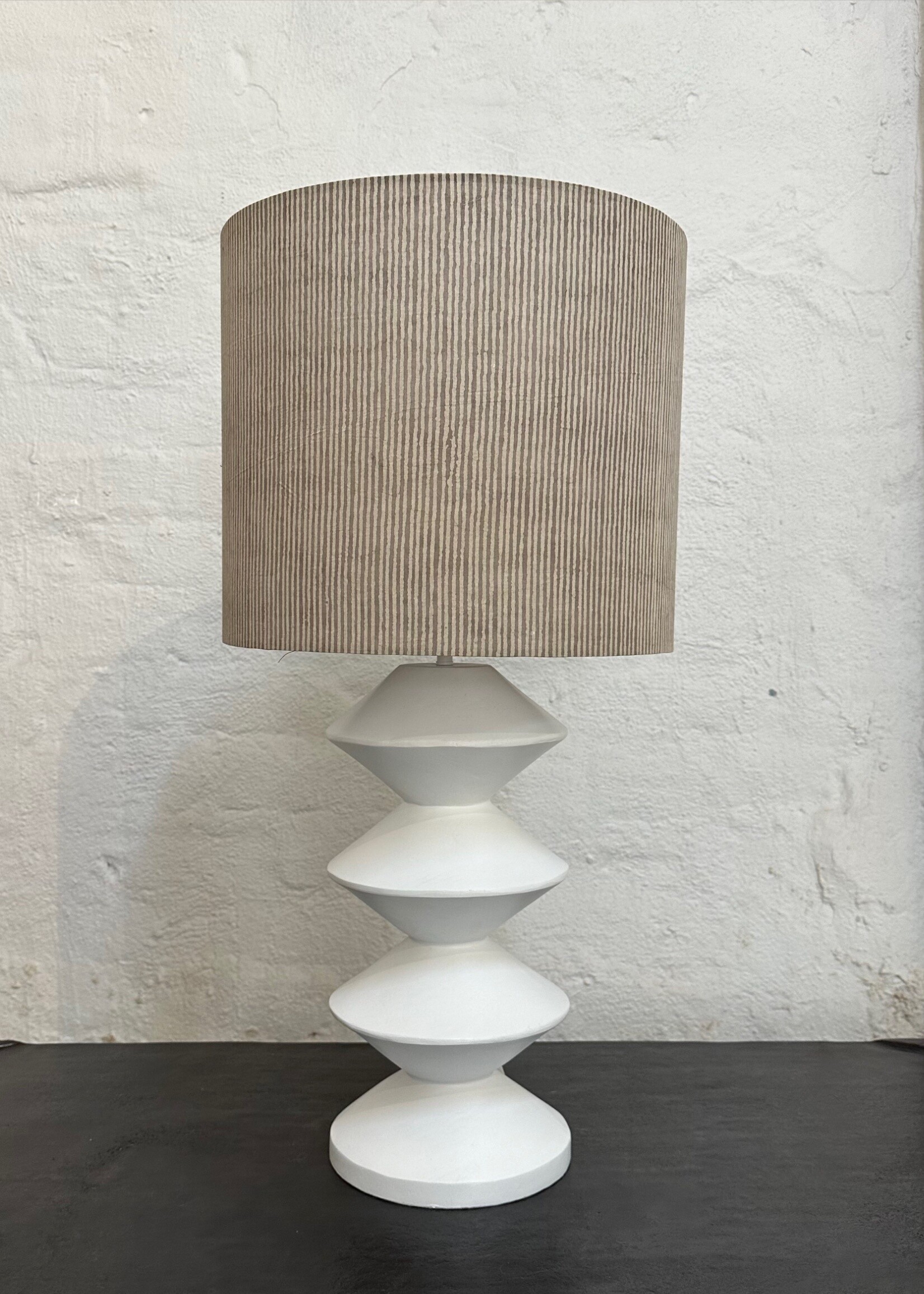 Beige Stripe/White Lamp