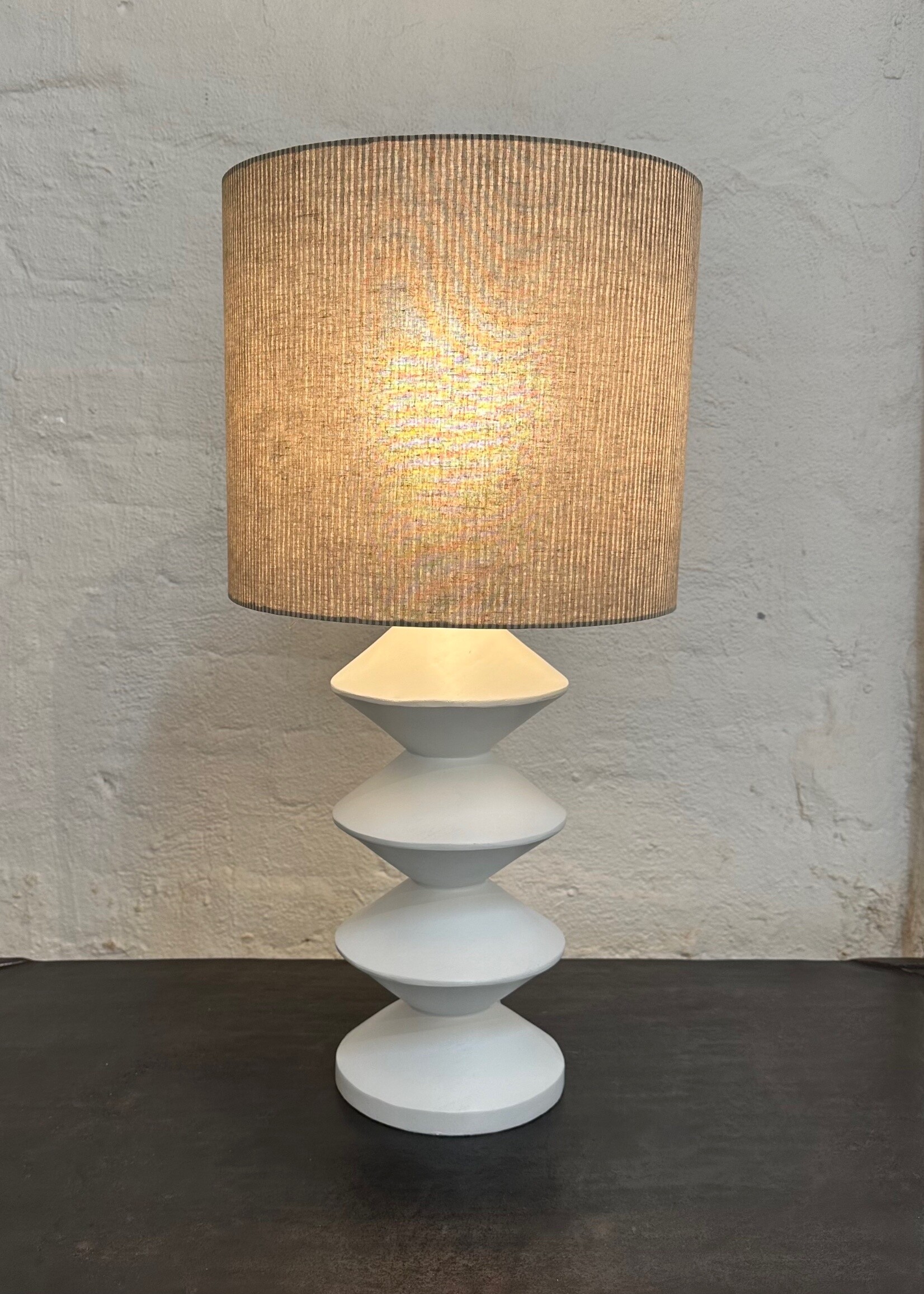 Beige Stripe/White Lamp