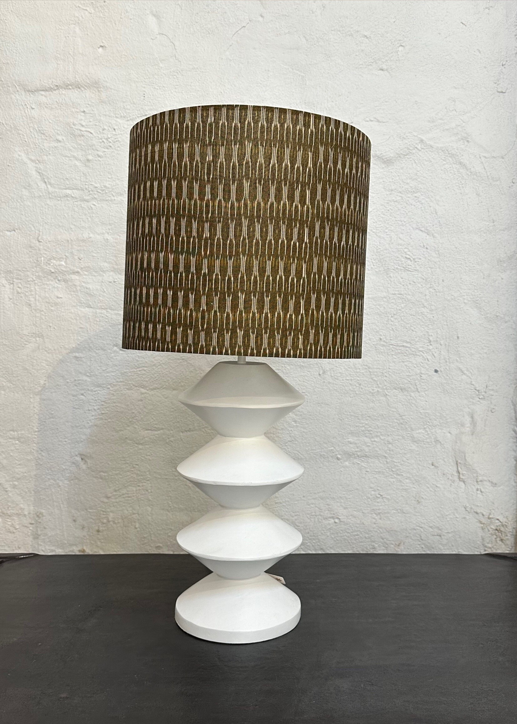 Chain/White Lamp Limited Edition  lamp hand printed fabric  71cm