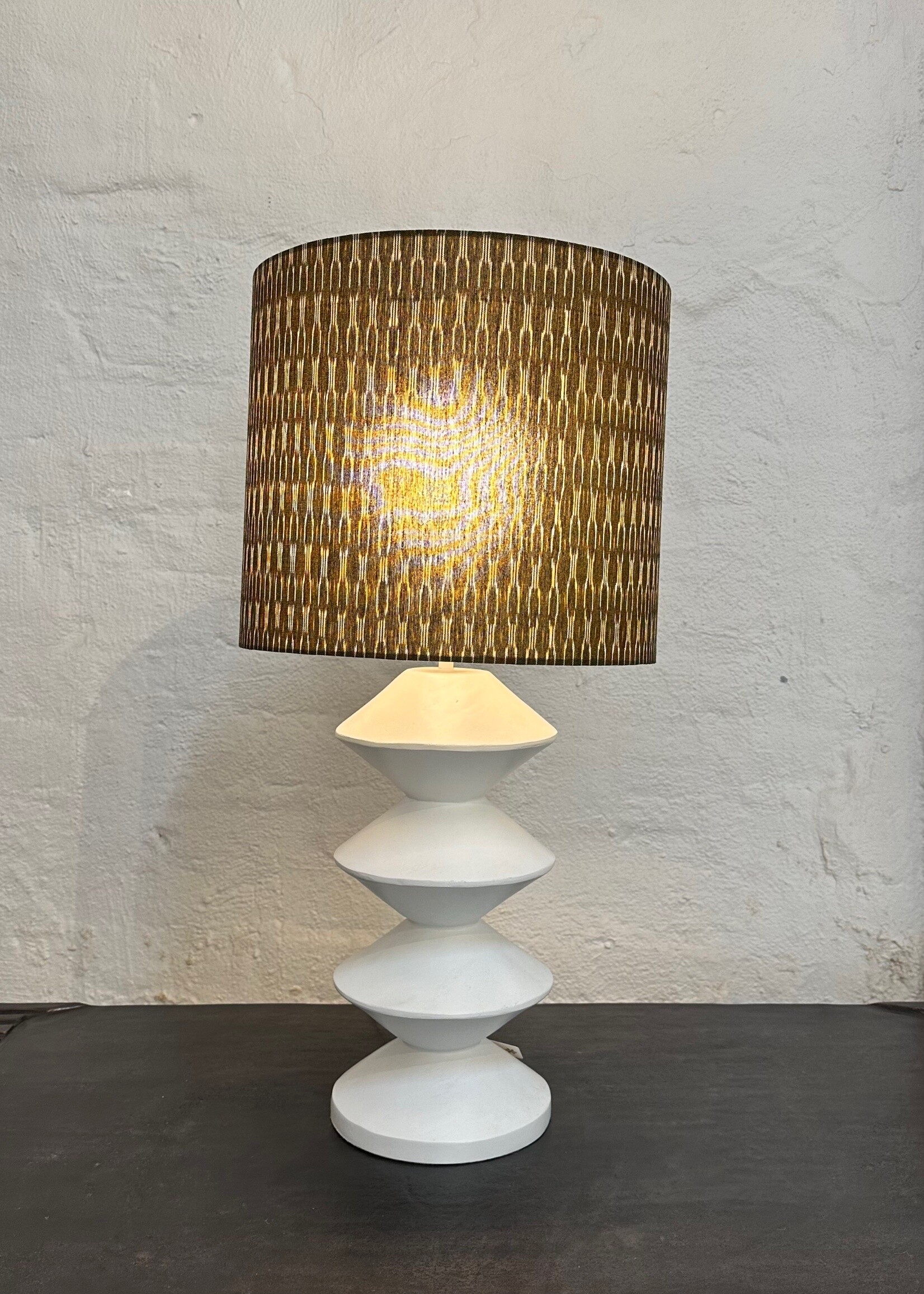 Chain/White Lamp Limited Edition  lamp hand printed fabric  71cm