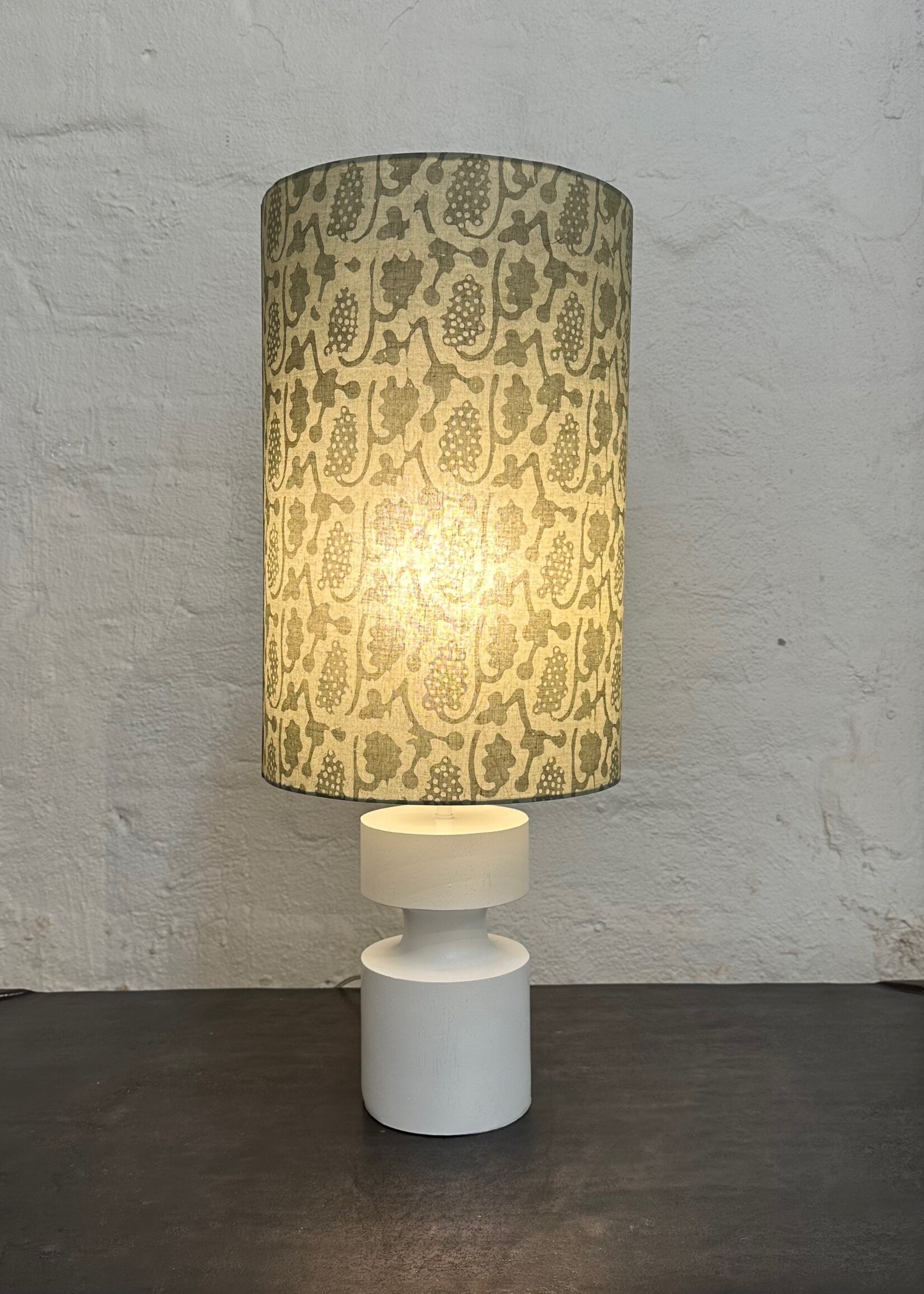 Wisteria/White Lamp Limited Edition  lamp hand printed fabric  70cm