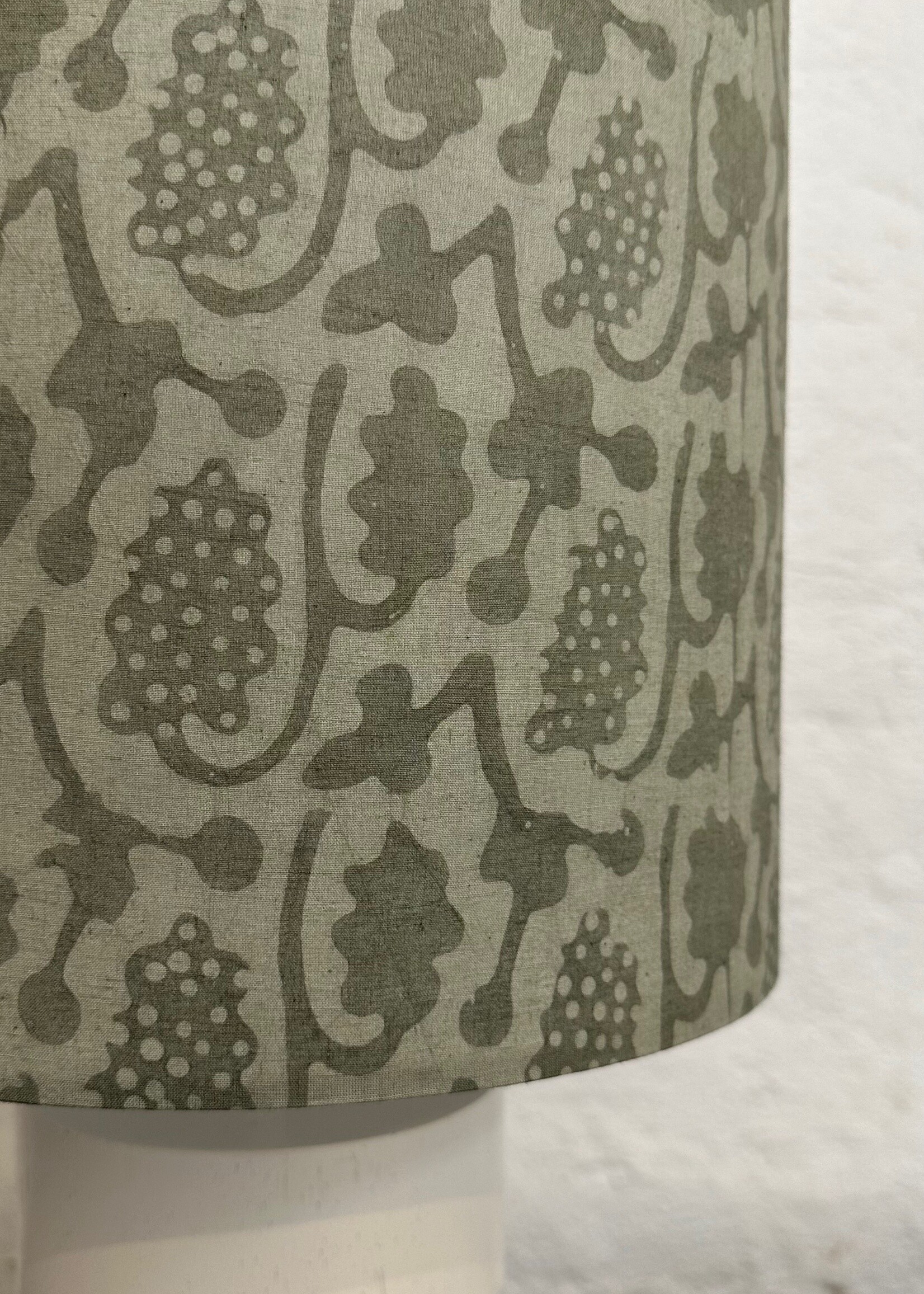 Wisteria/White Lamp Limited Edition  lamp hand printed fabric  70cm