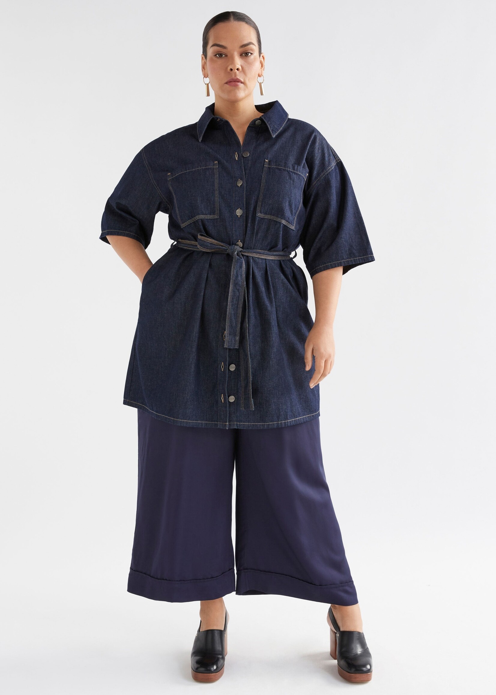 Denym Pocket Dress Authentic Blue Wash