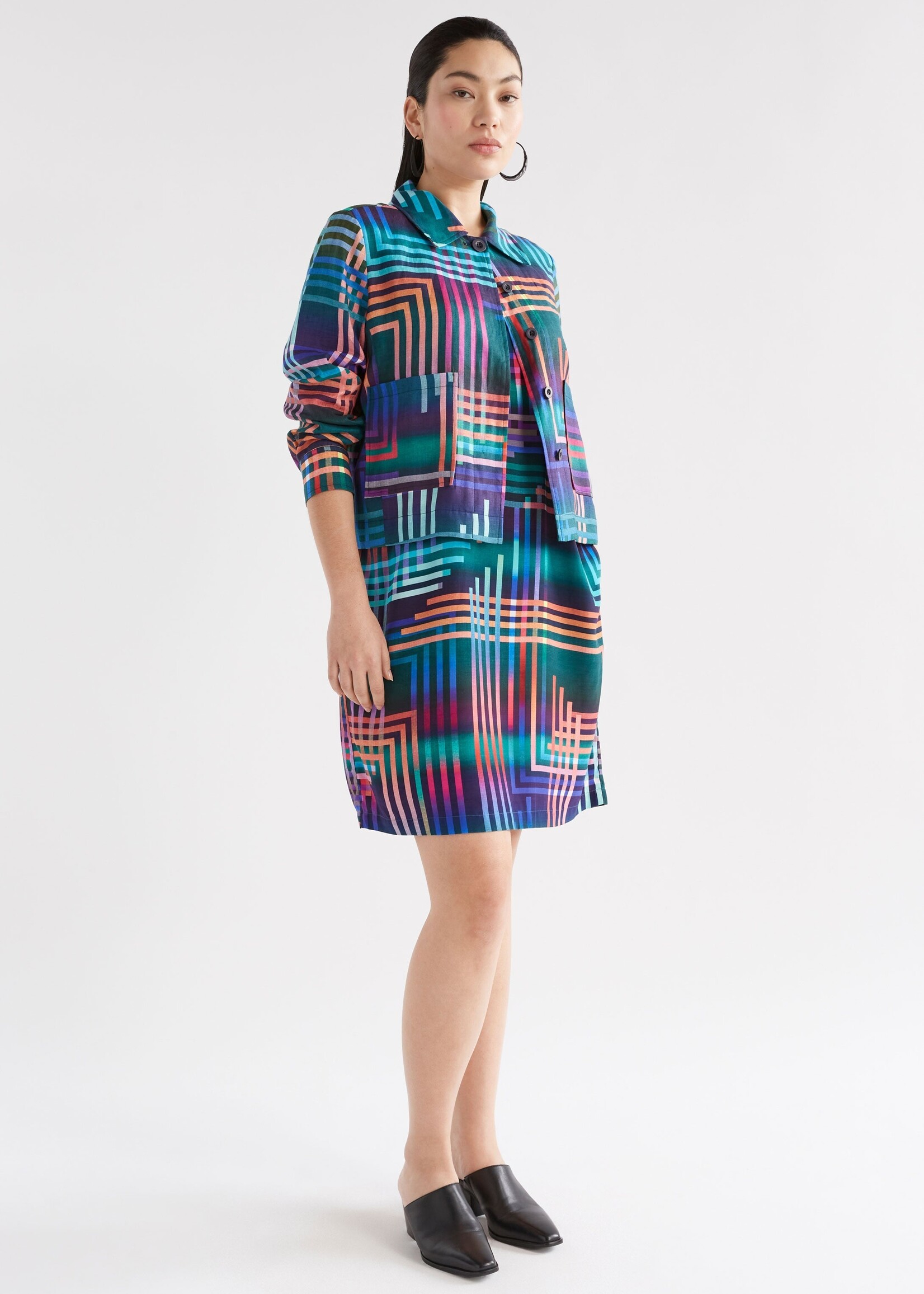 Eryn Dress Navy Ligheten Print