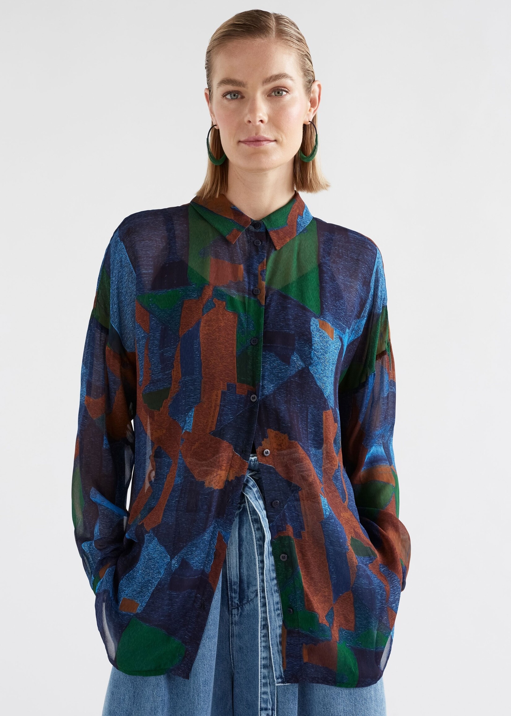 Eir Sheer Shirt Orda Print