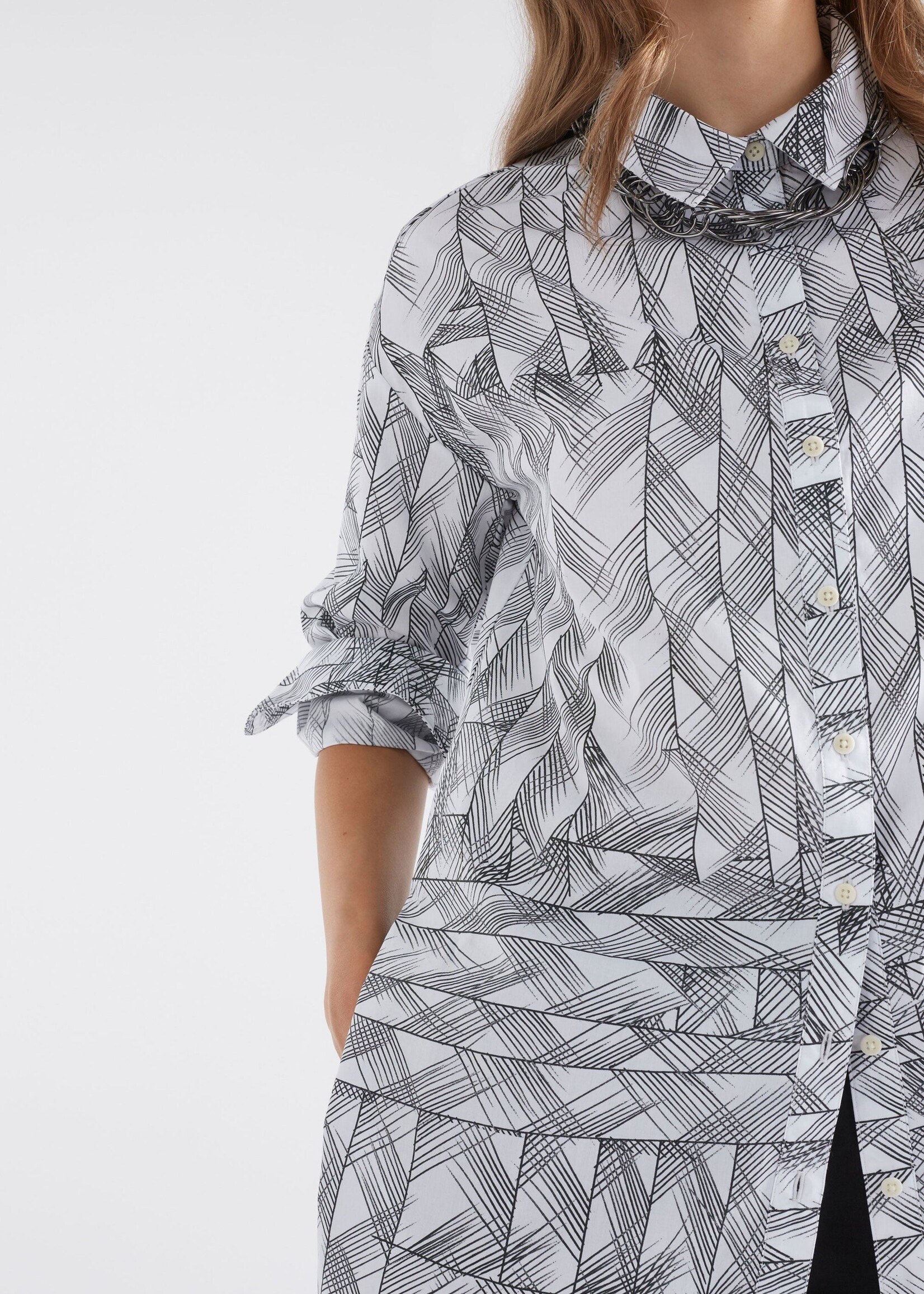 Jagar Shirt White Line Print