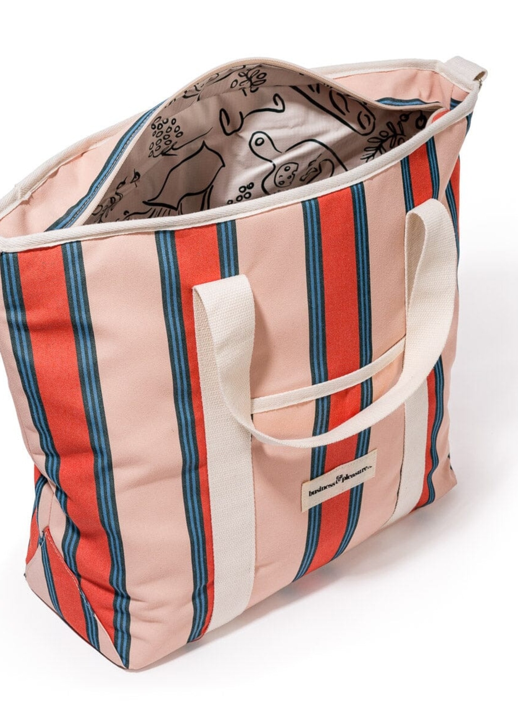 Cooler Tote Bag Bistro Dusty Pink Stripe