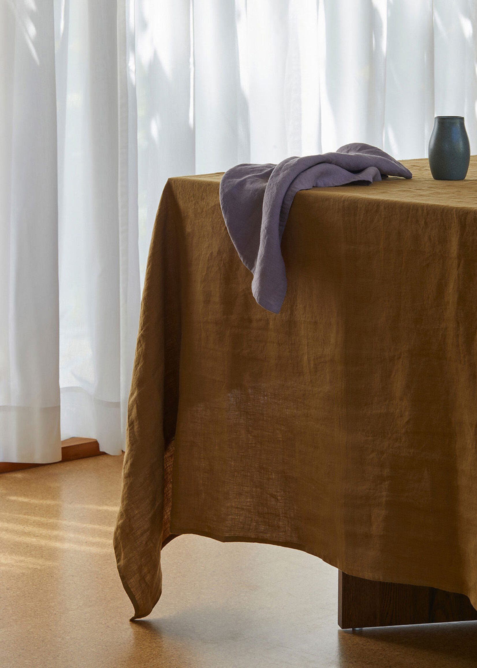 Ochre Linen Tablecloth 155 x 270