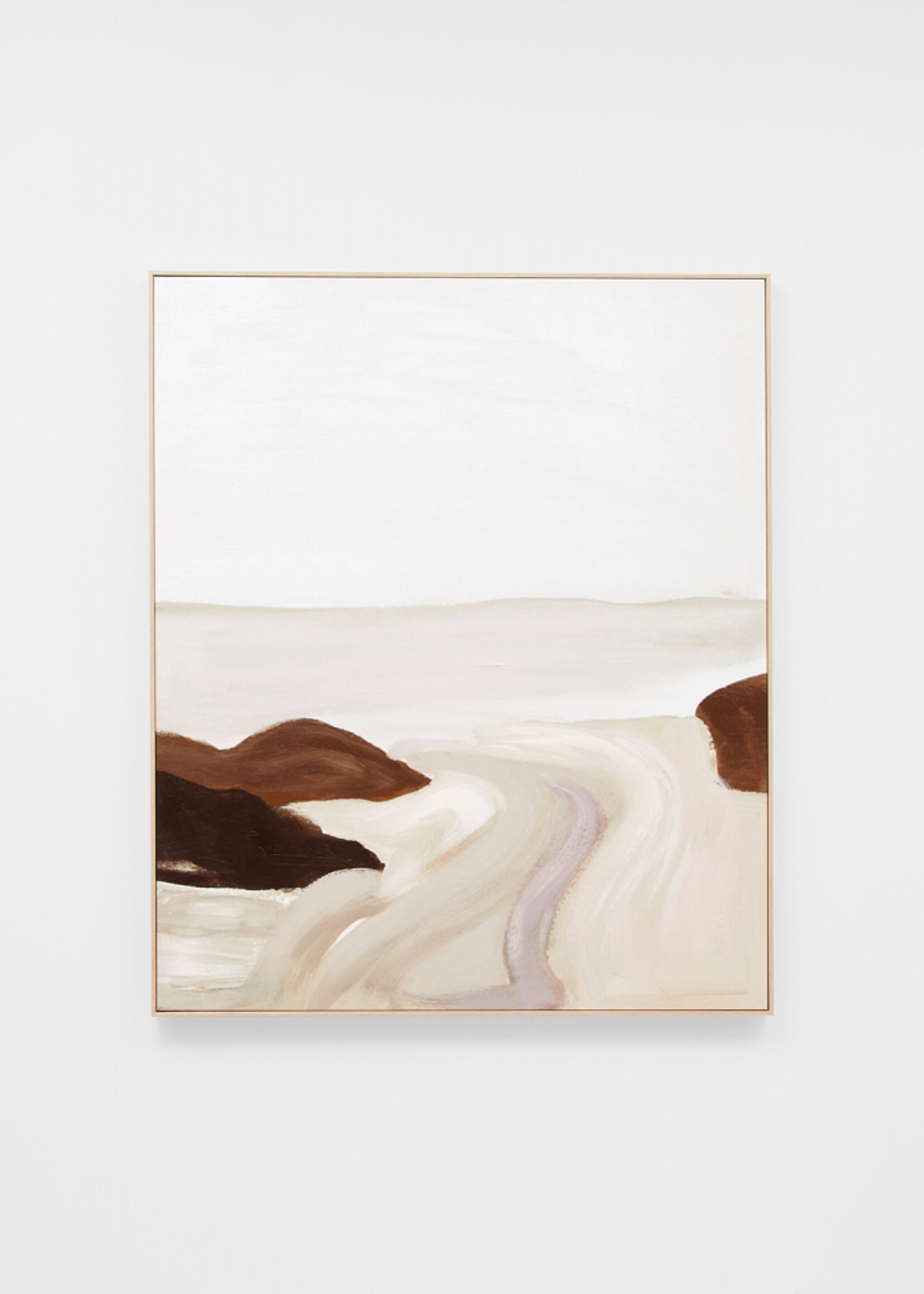 Hazy Horizon Sand Framed Canvas
