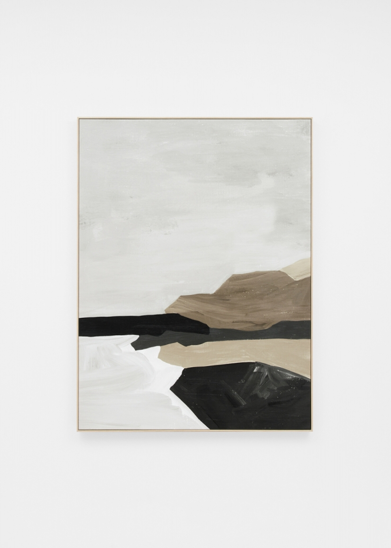 Tranquil Coastline Night Framed Canvas