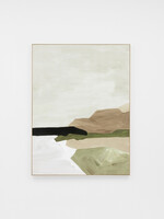 Tranquil Coastline Olive Framed Canvas