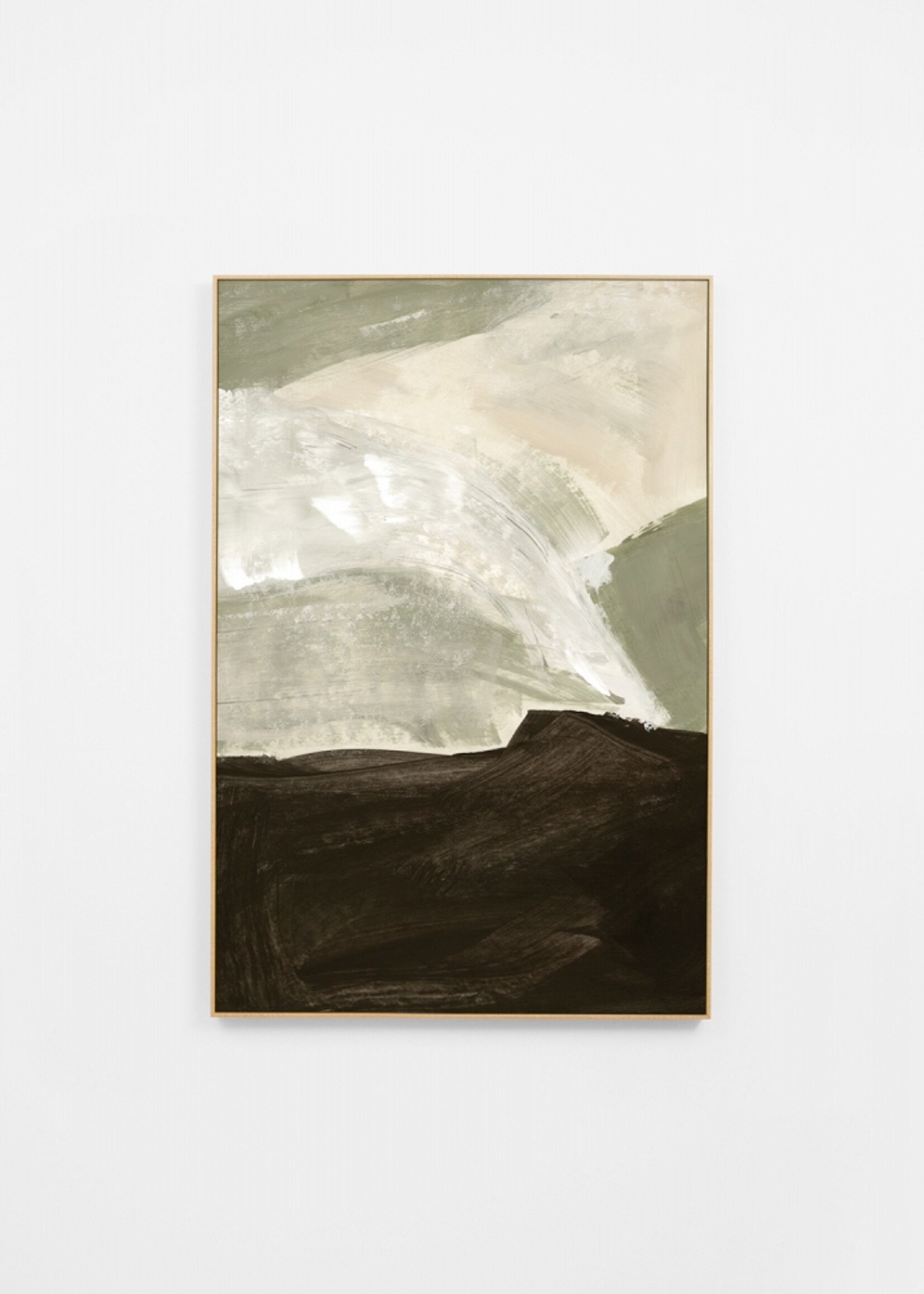 Organic Drift Moss Framed Canvas