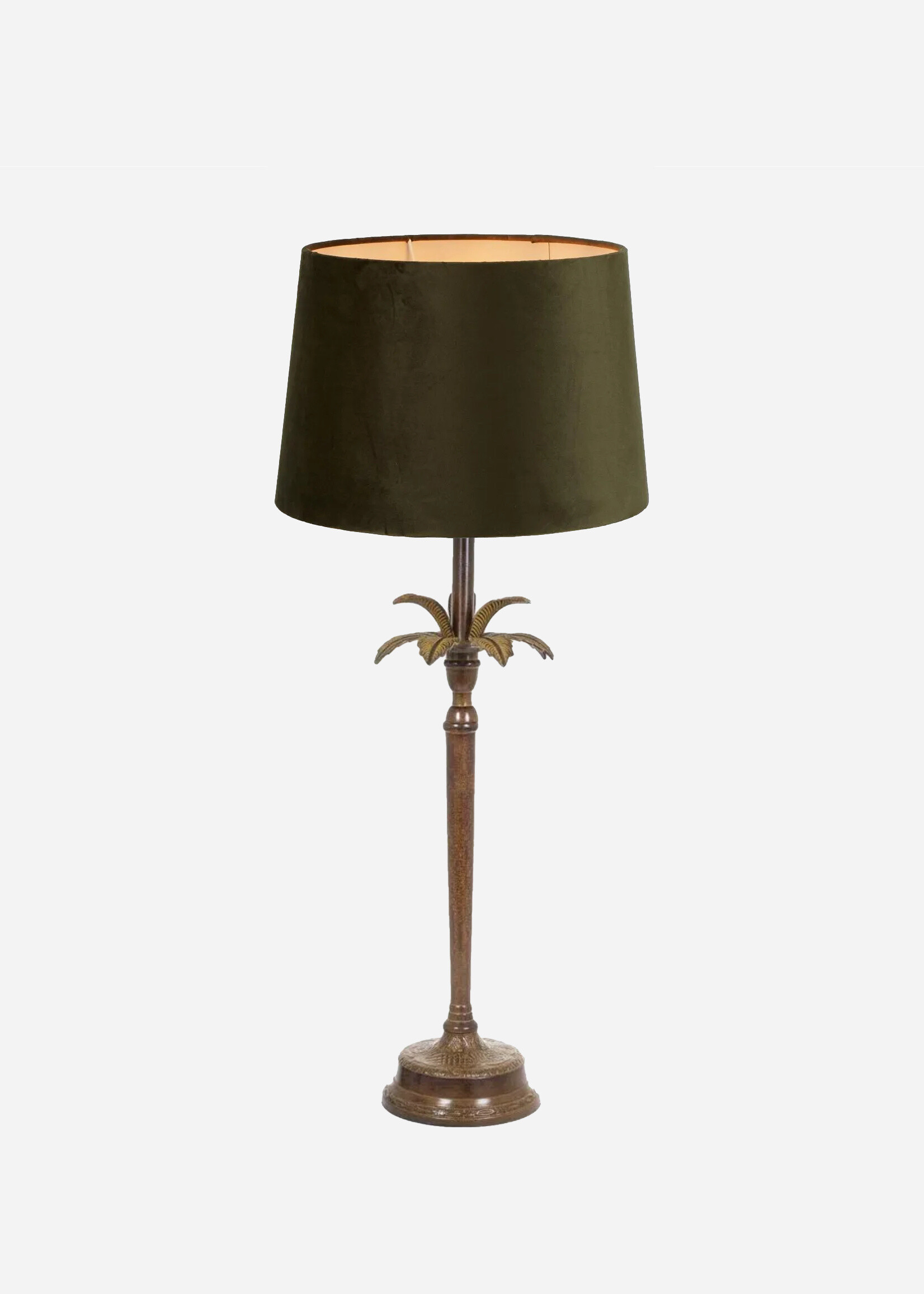 Casablanca Table Lamp with Green Velvet Shade