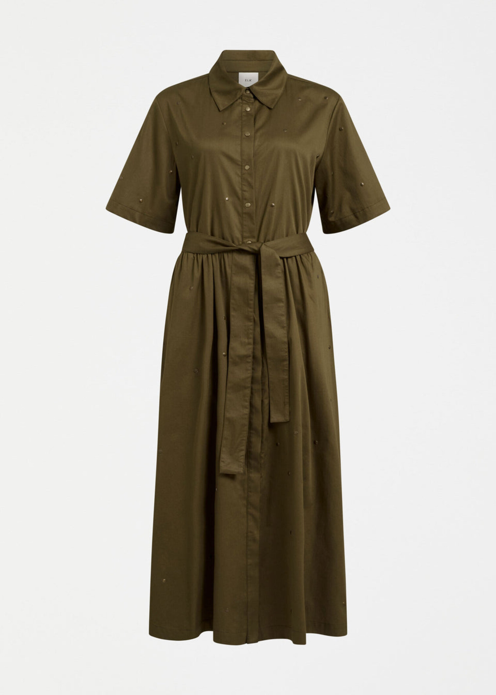 Stuud Long Shirt Dress Olive