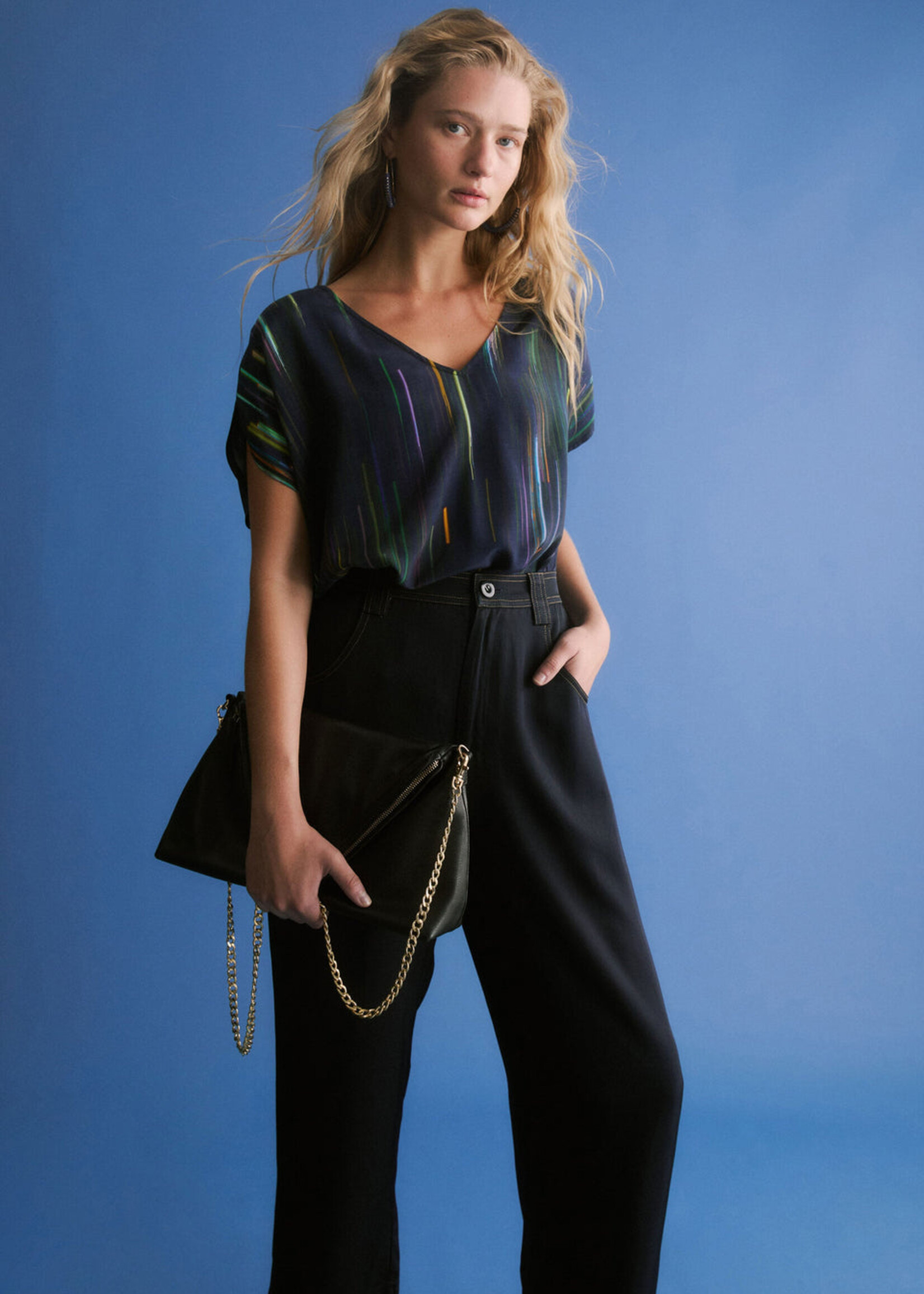 Kayra V Neck Top Alinea Print