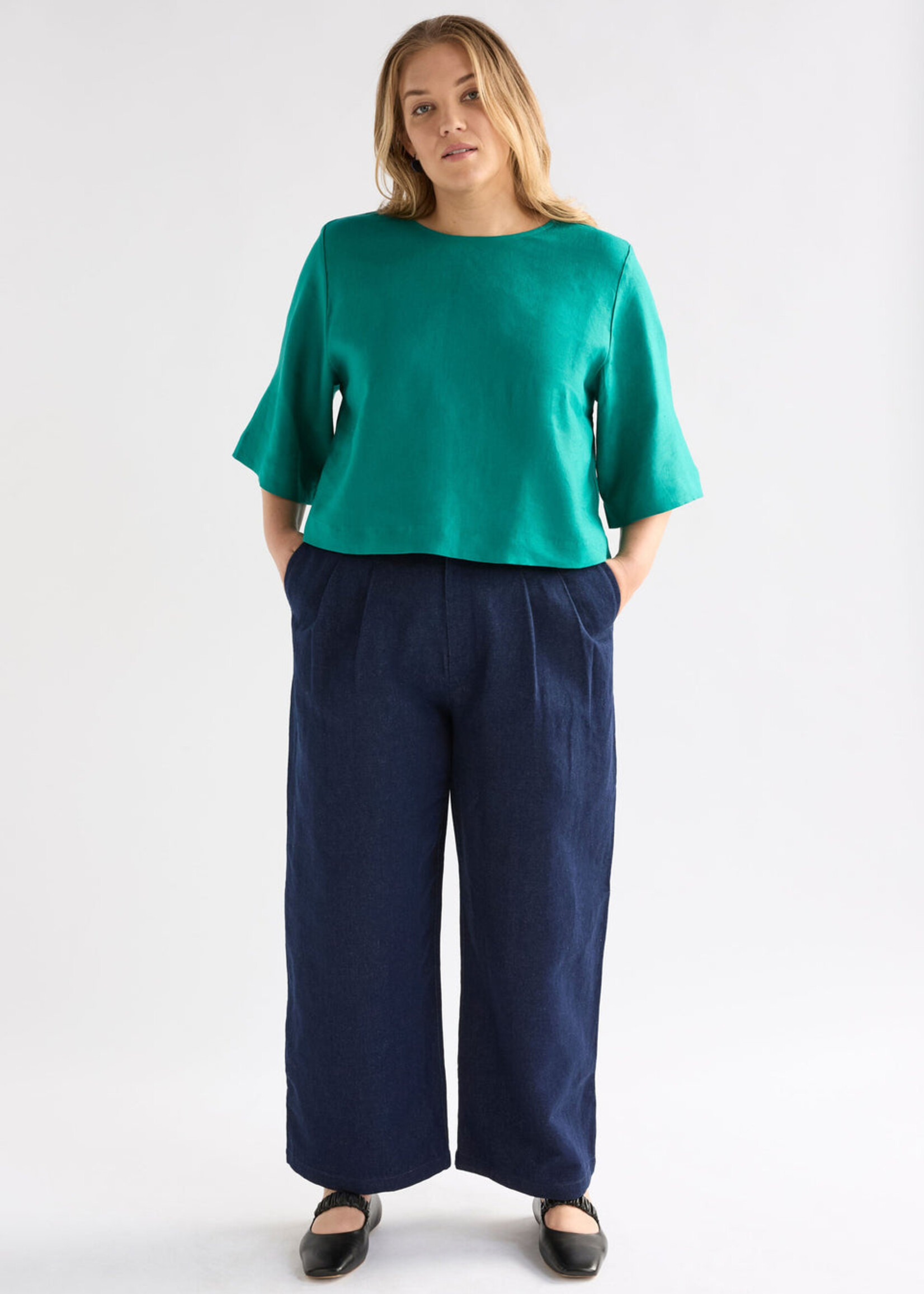 Llinen Top Bright Teal