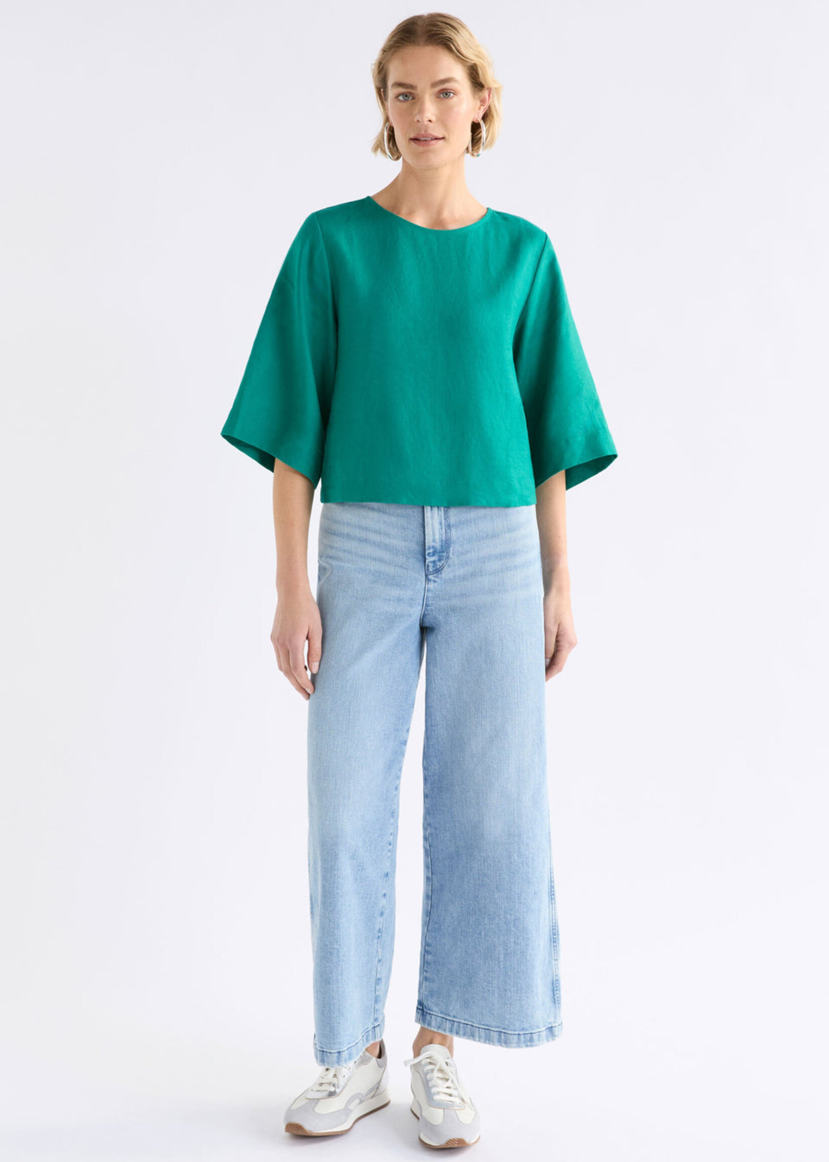 Llinen Top Bright Teal
