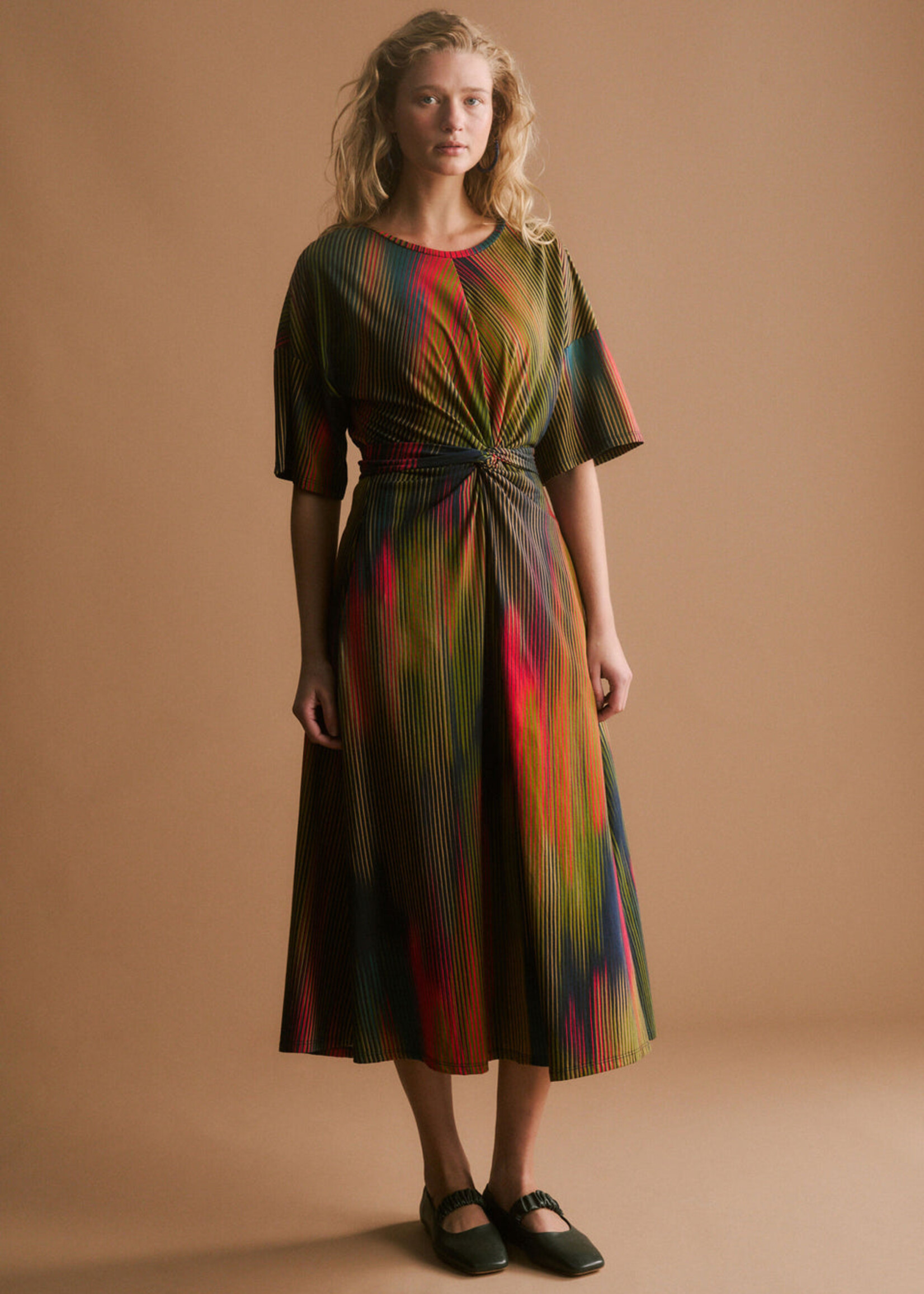 Kihte Tshirt Dress Arran Stripe Print