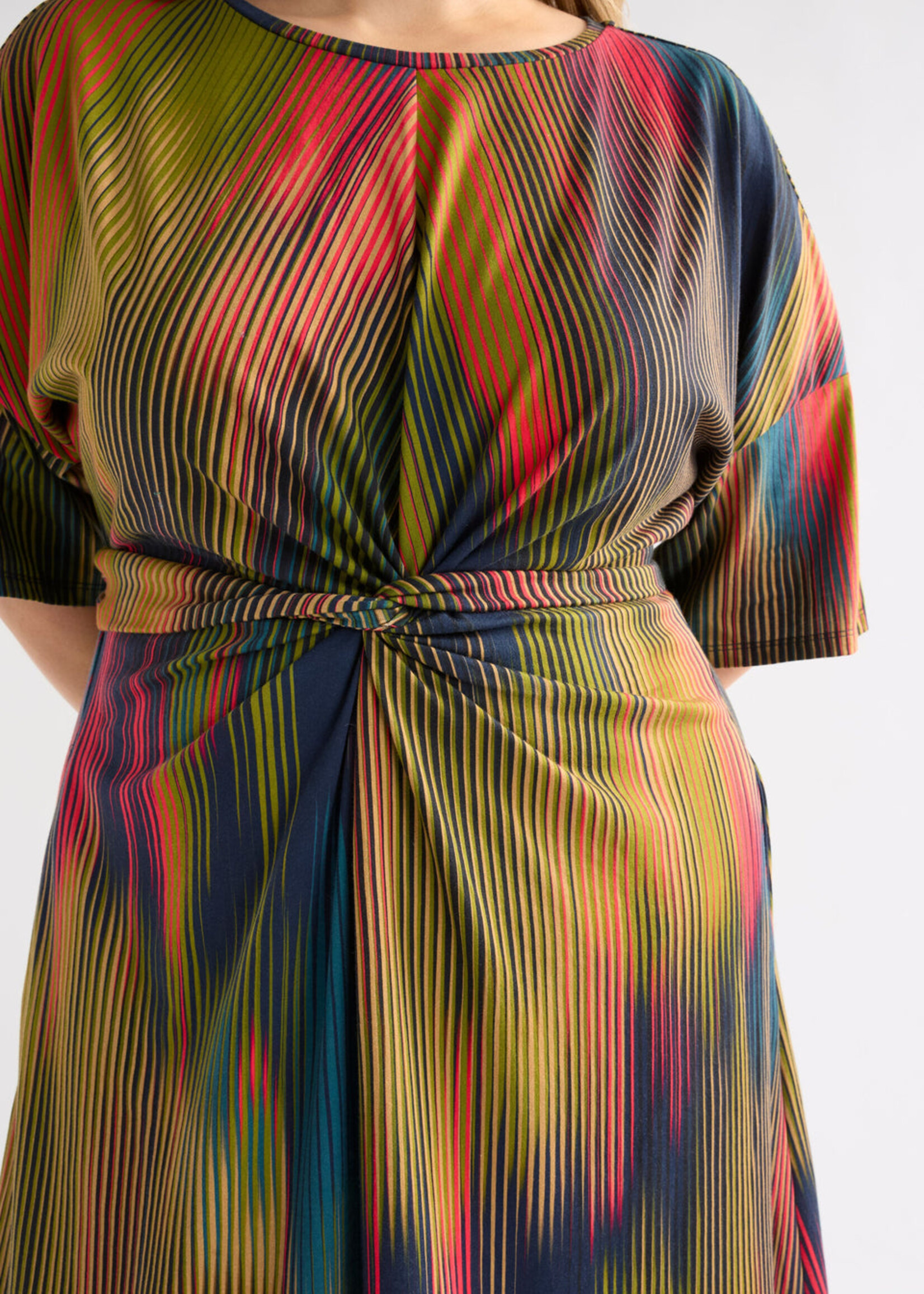 Kihte Tshirt Dress Arran Stripe Print