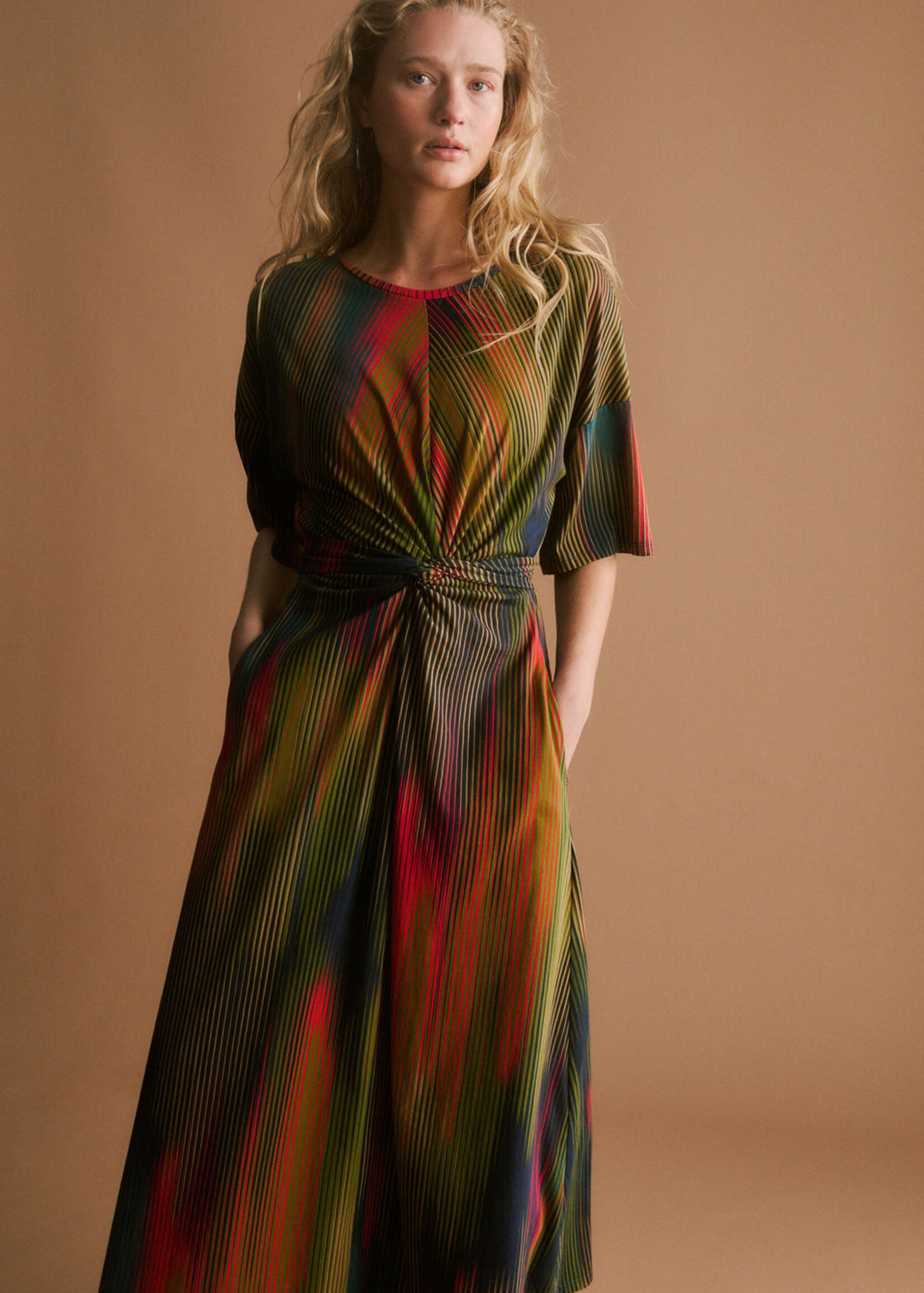 Kihte Tshirt Dress Arran Stripe Print