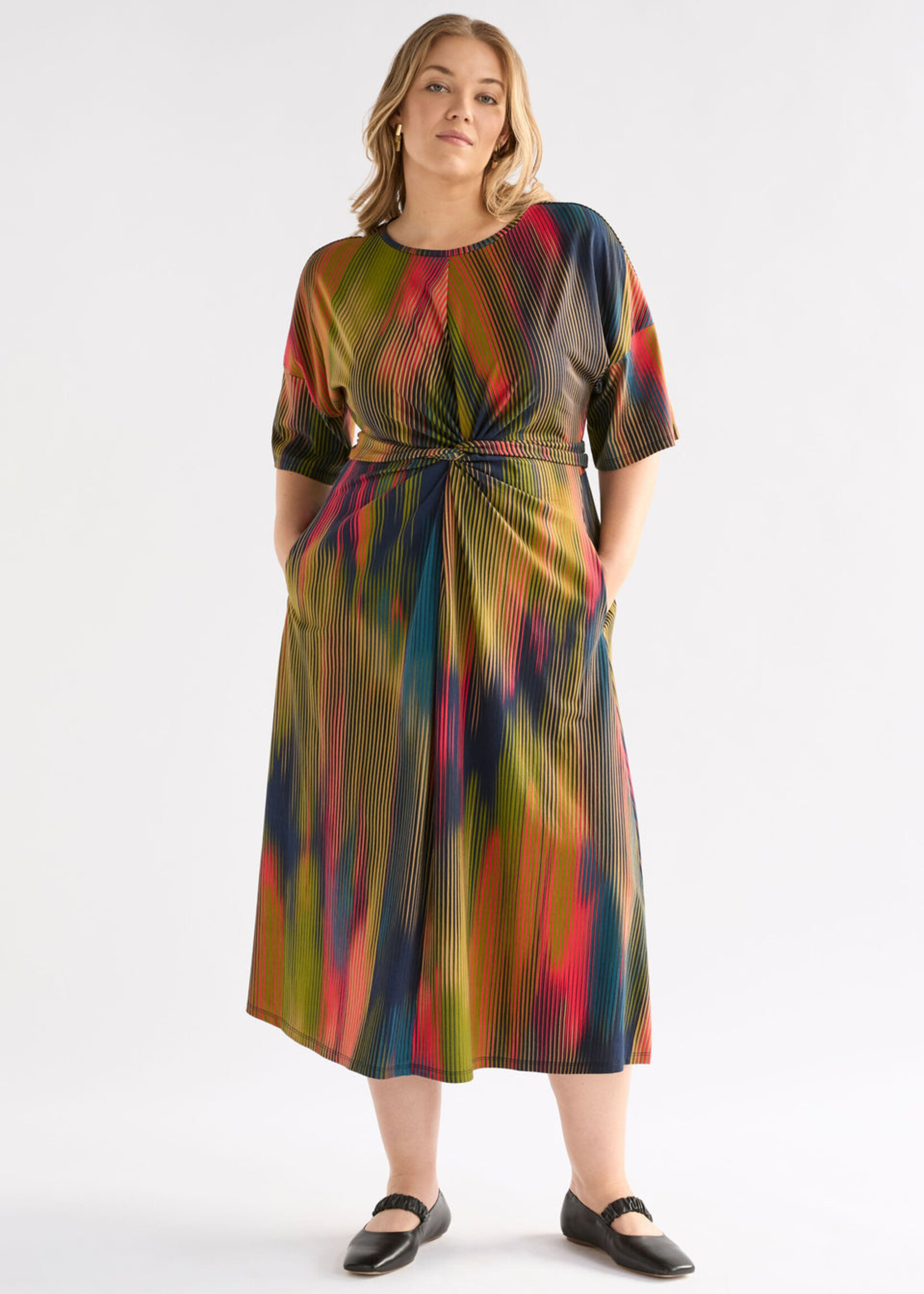 Kihte Tshirt Dress Arran Stripe Print