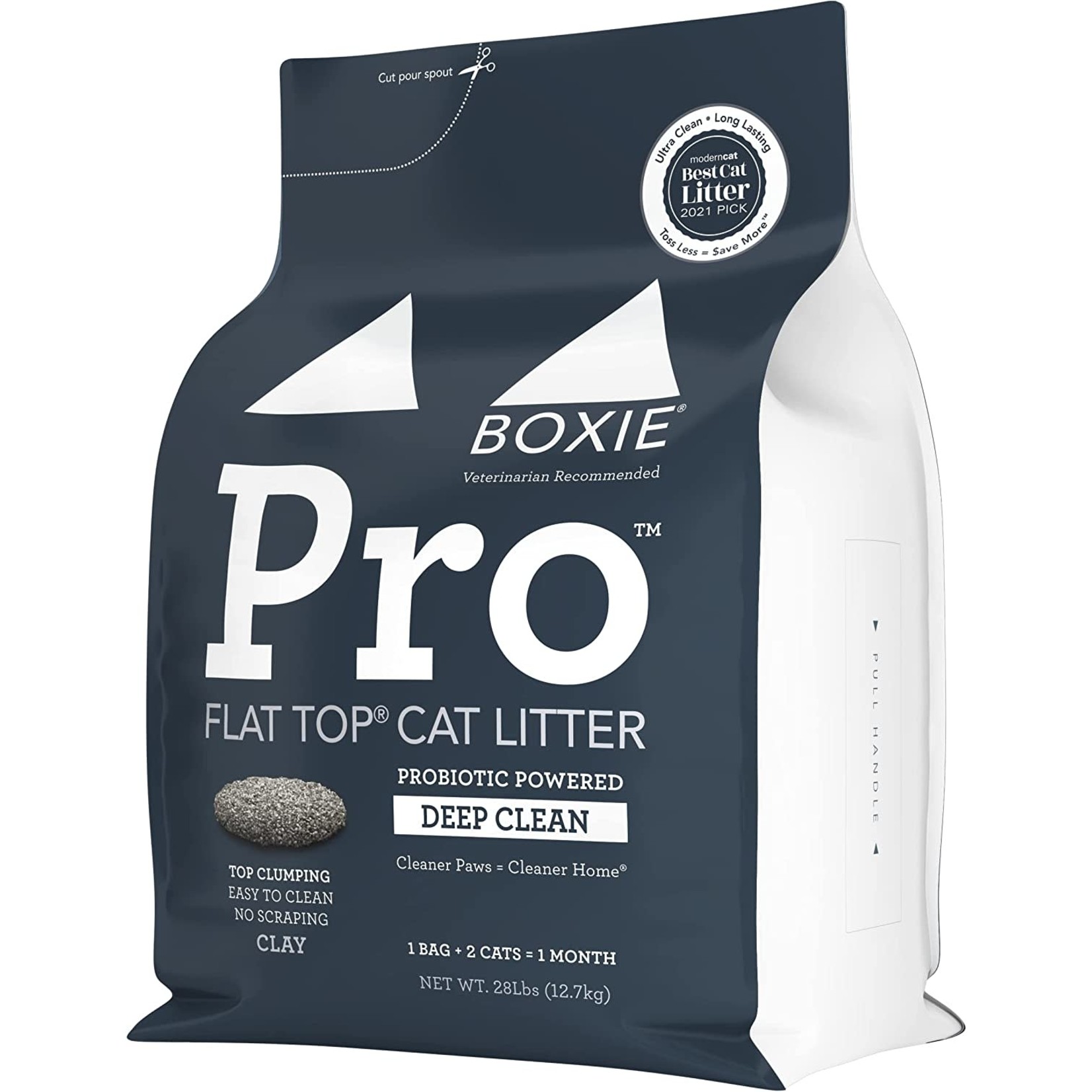 BoxiePro Deep Clean Scent Free Probiotic Clumping Cat Litter 28lb